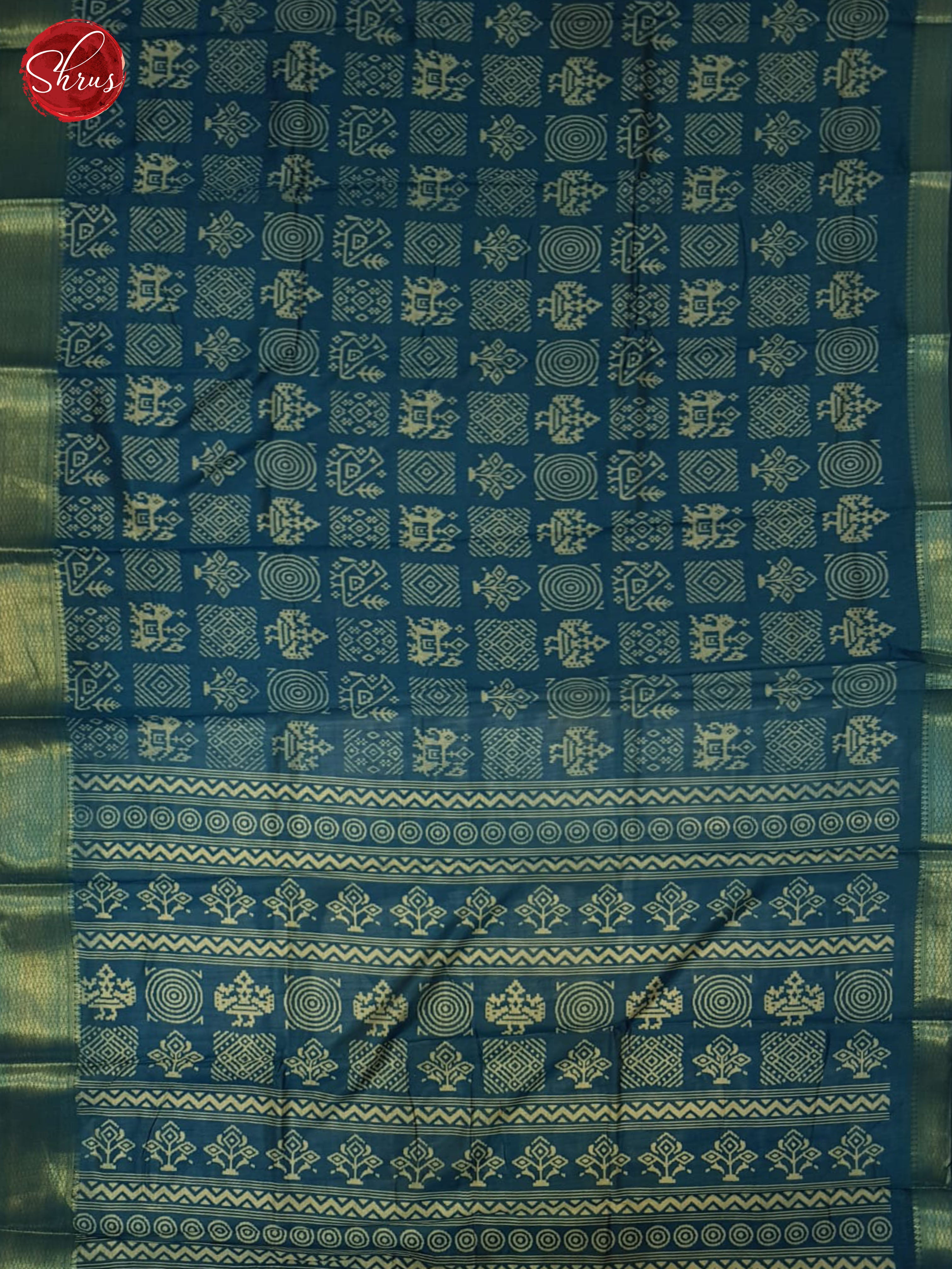 Blue (Single Tone) - Semi crepe Saree - Shop on ShrusEternity.com