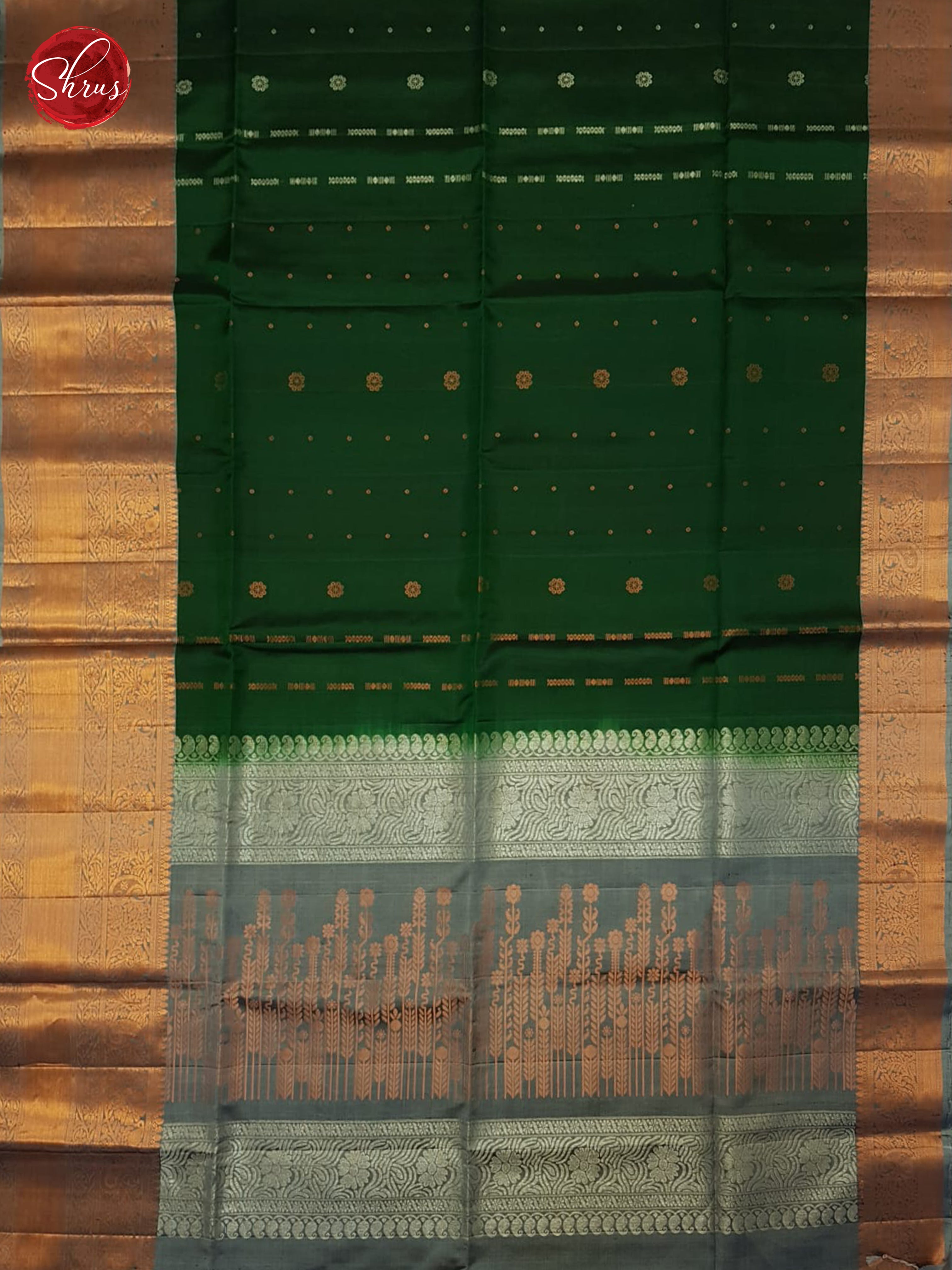 Green And Grey-Soft silk saree - Shop on ShrusEternity.com