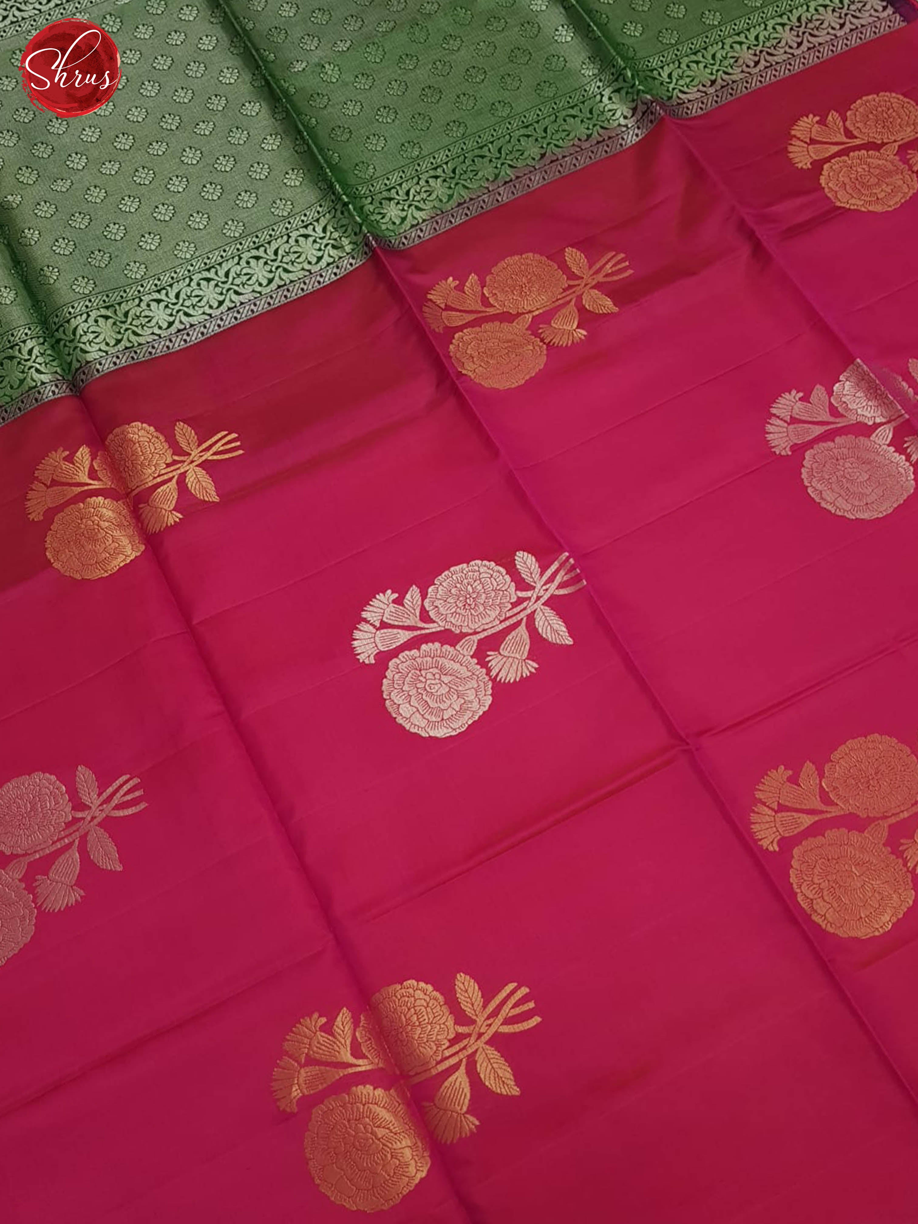 Pink And Green-Soft Silk Saree - Shop on ShrusEternity.com