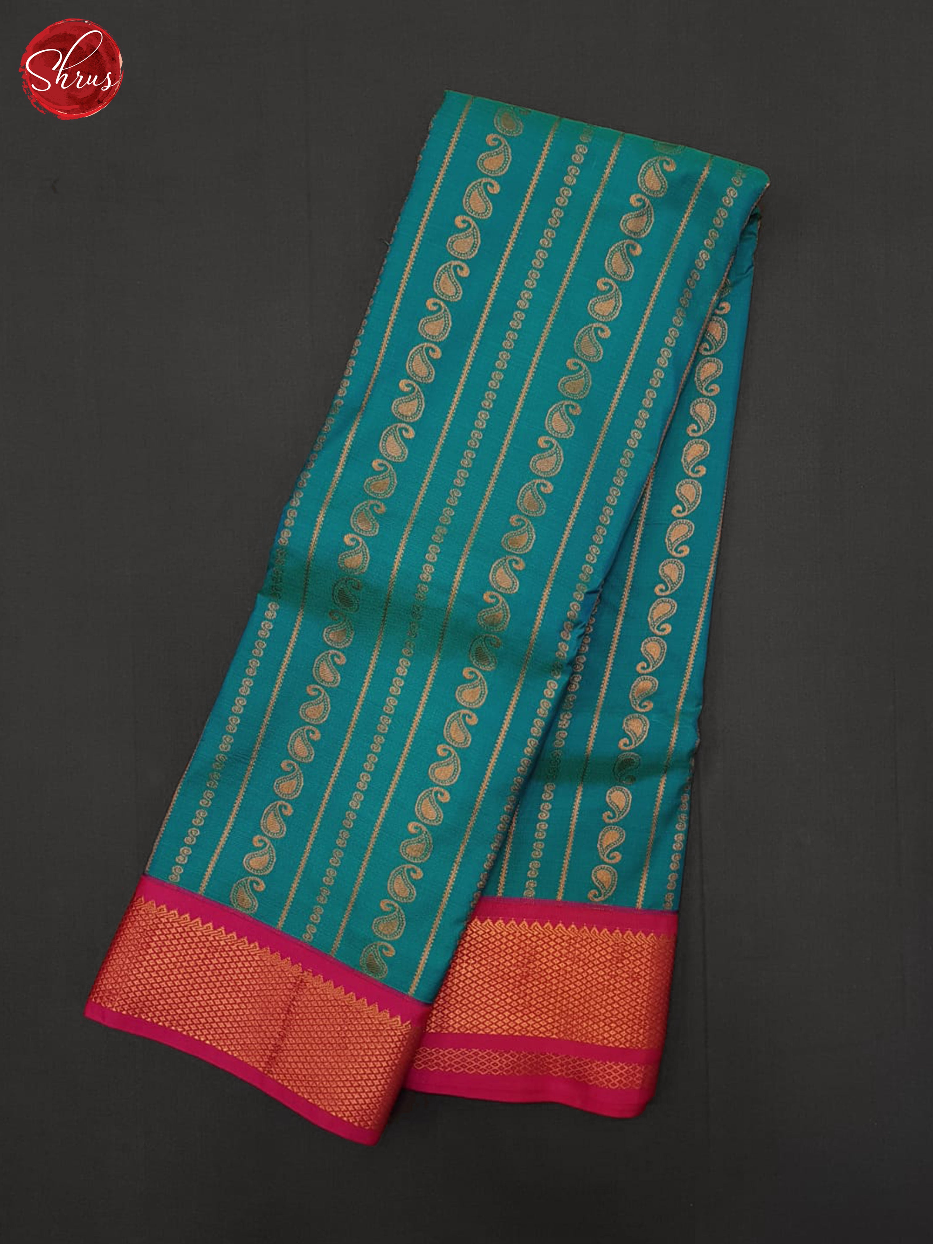 Blue & Pink - Semi Kanchipuram Saree - Shop on ShrusEternity.com