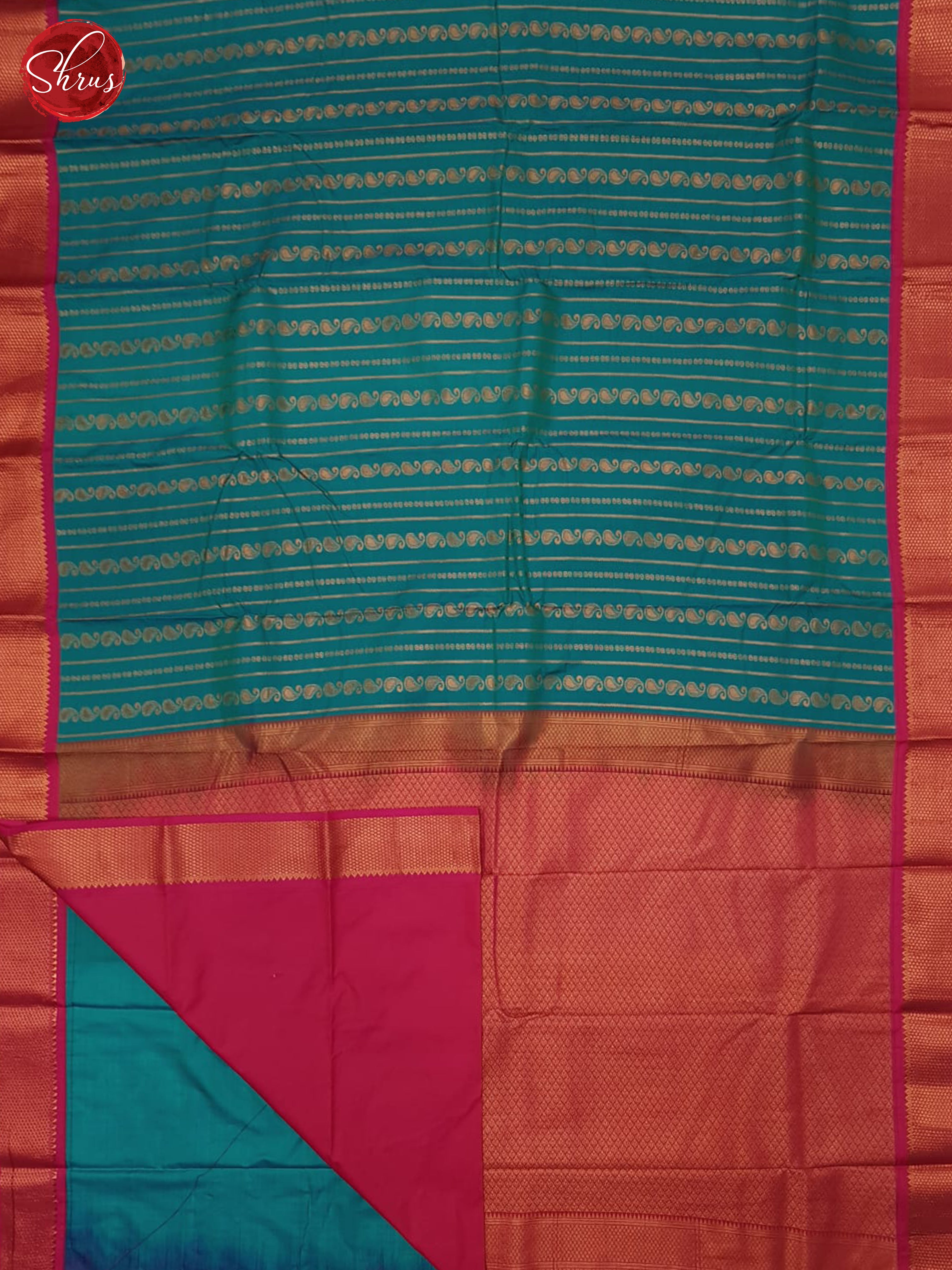 Blue & Pink - Semi Kanchipuram Saree - Shop on ShrusEternity.com