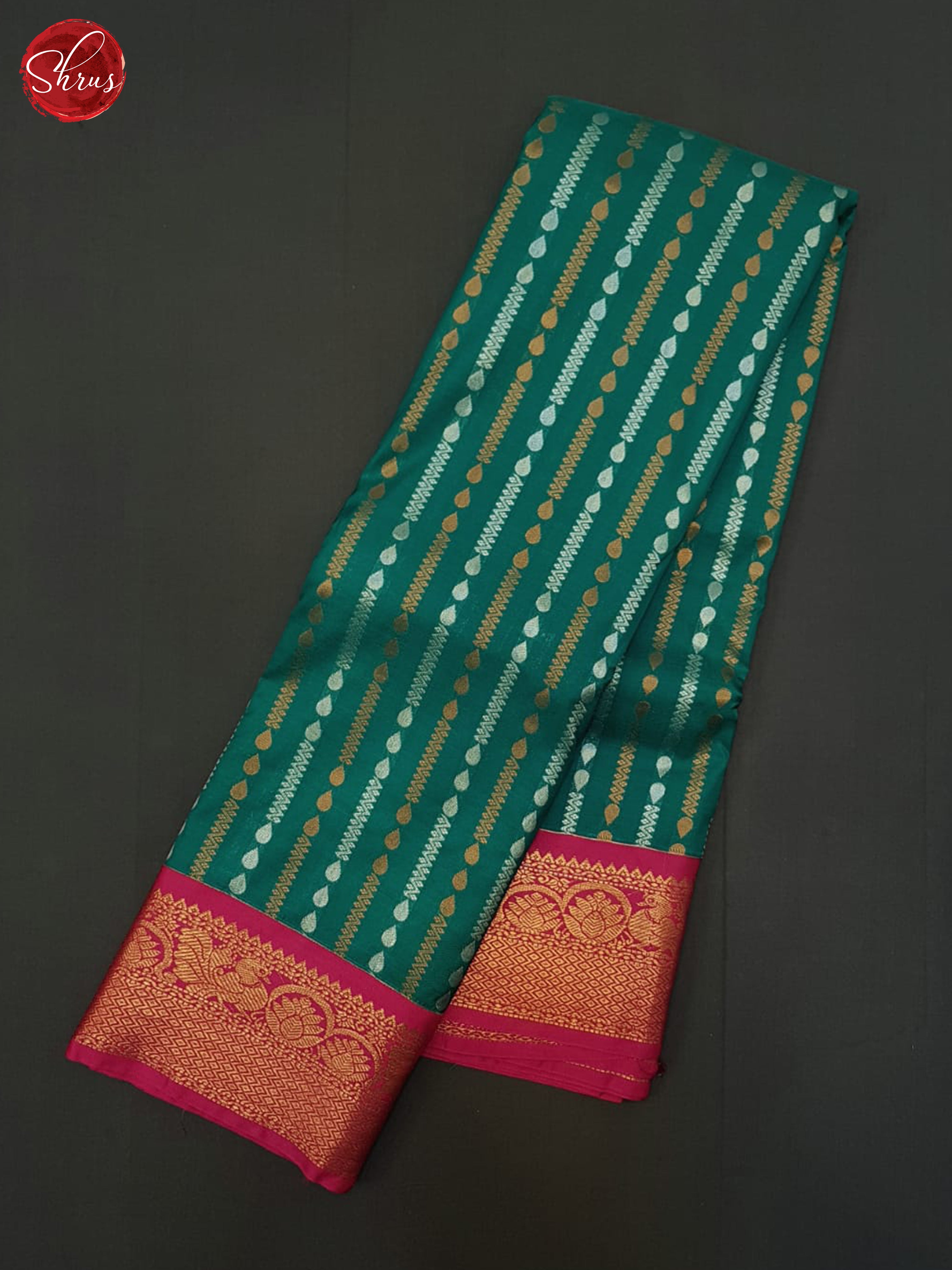 Green & Pink- Semi Kanchipuram Saree - Shop on ShrusEternity.com