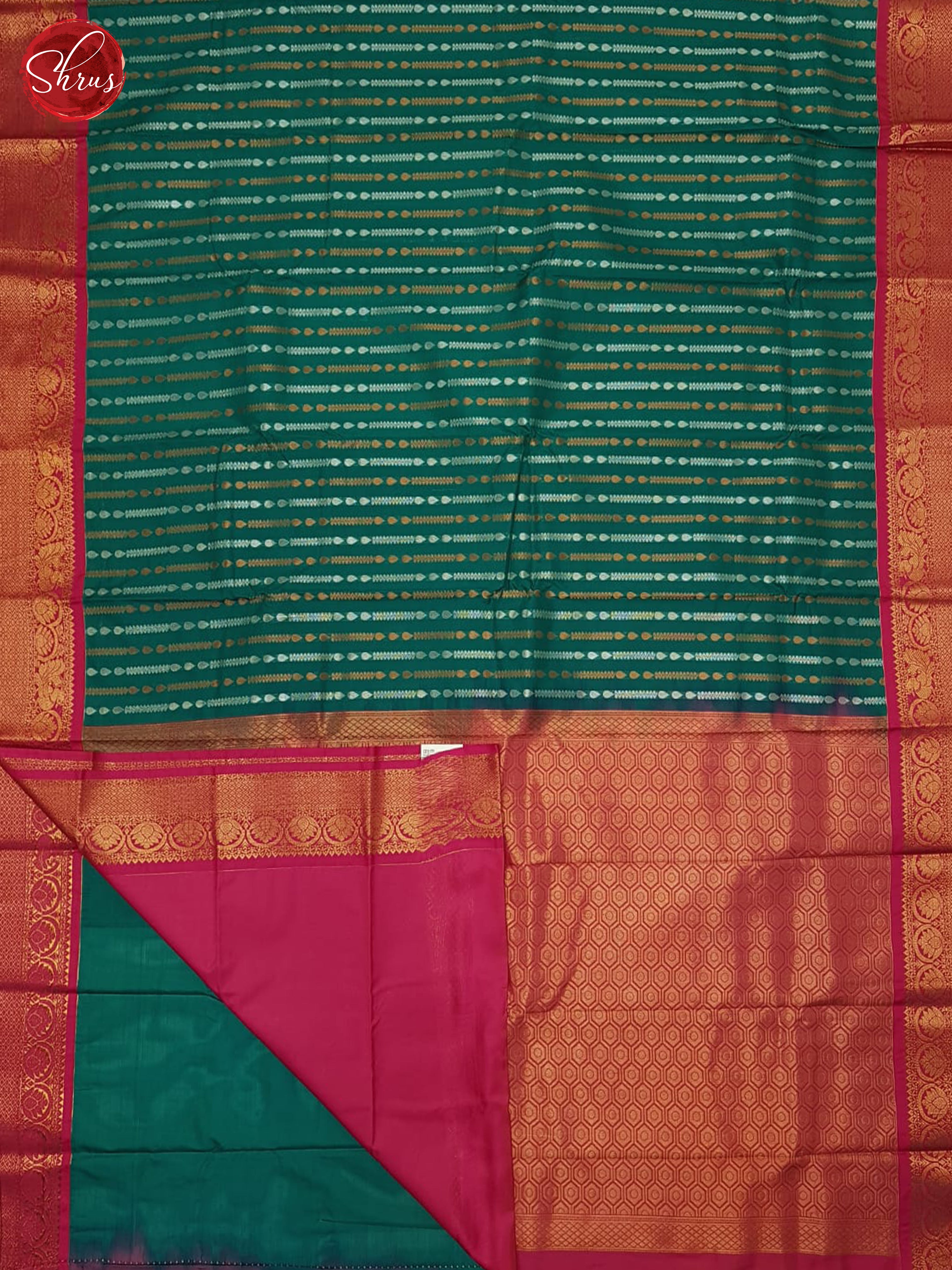 Green & Pink- Semi Kanchipuram Saree - Shop on ShrusEternity.com