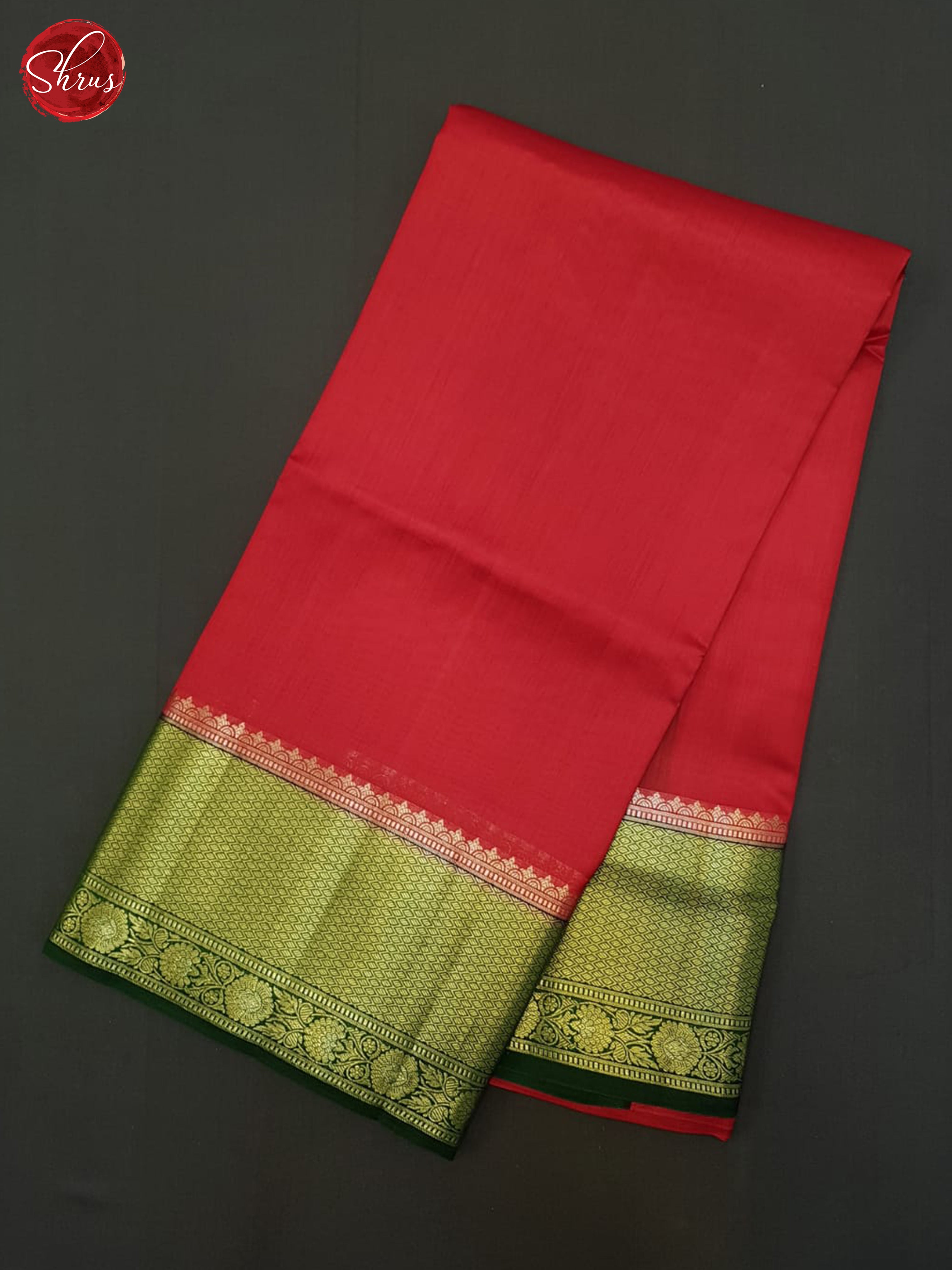 Red & Green- Tussar Saree - Shop on ShrusEternity.com
