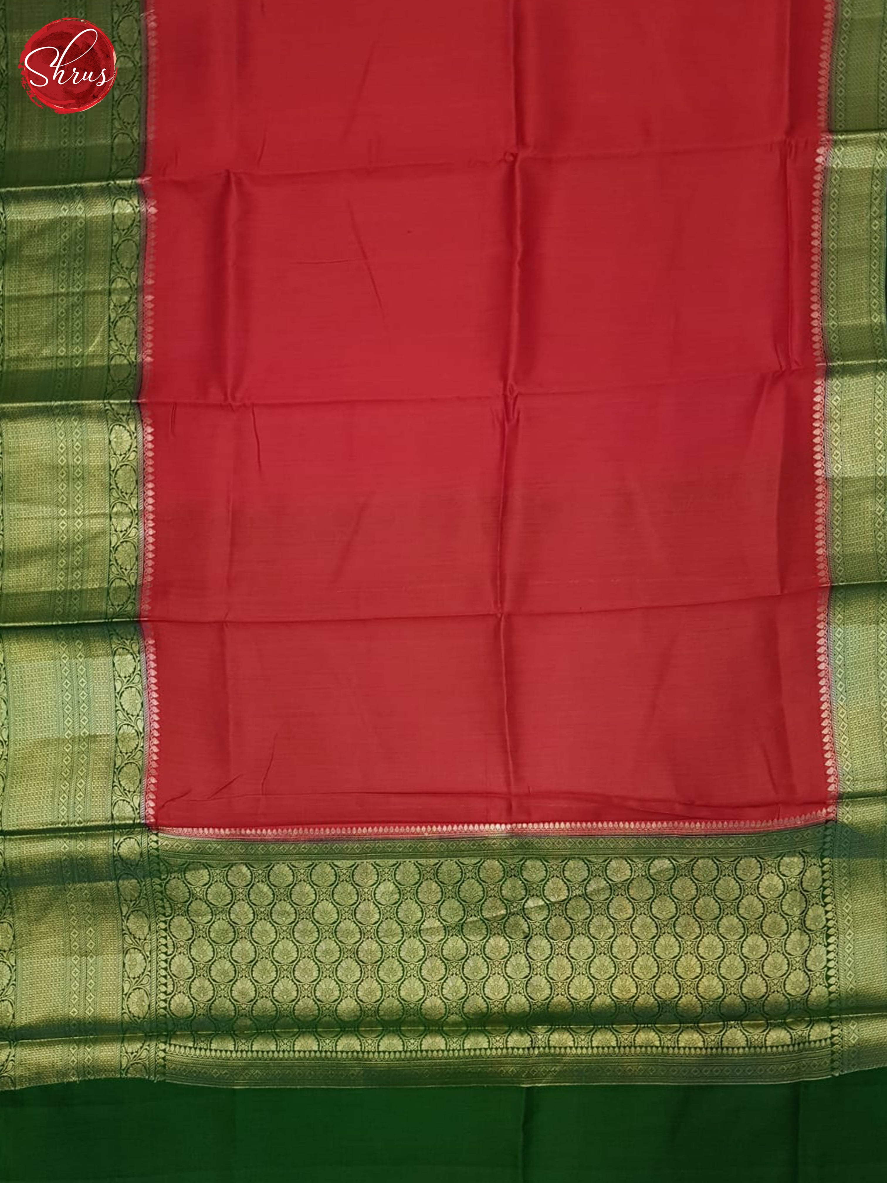 Red & Green - Tussar Saree - Shop on ShrusEternity.com