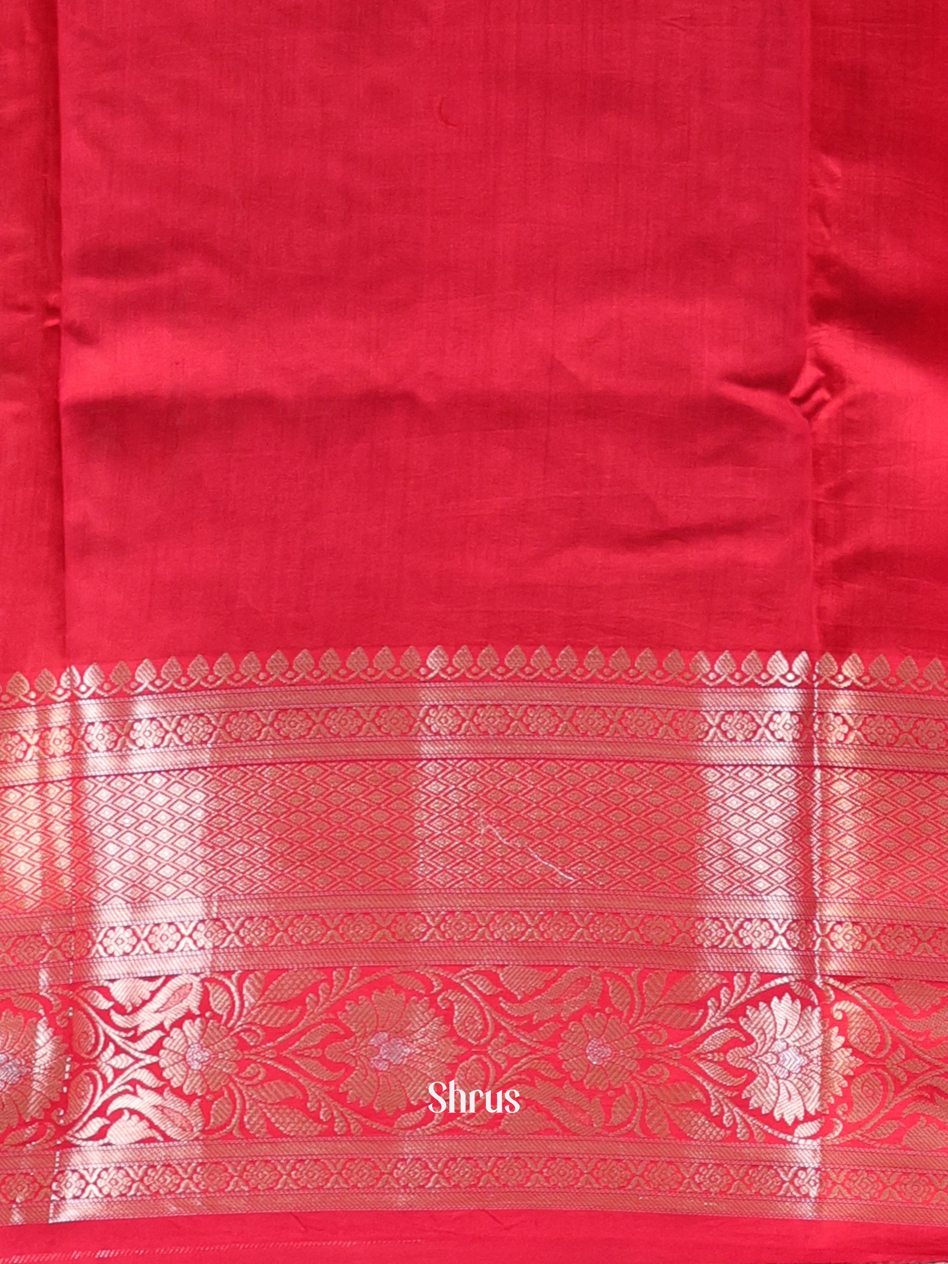 Peacock Neck & Red- Tussar Saree