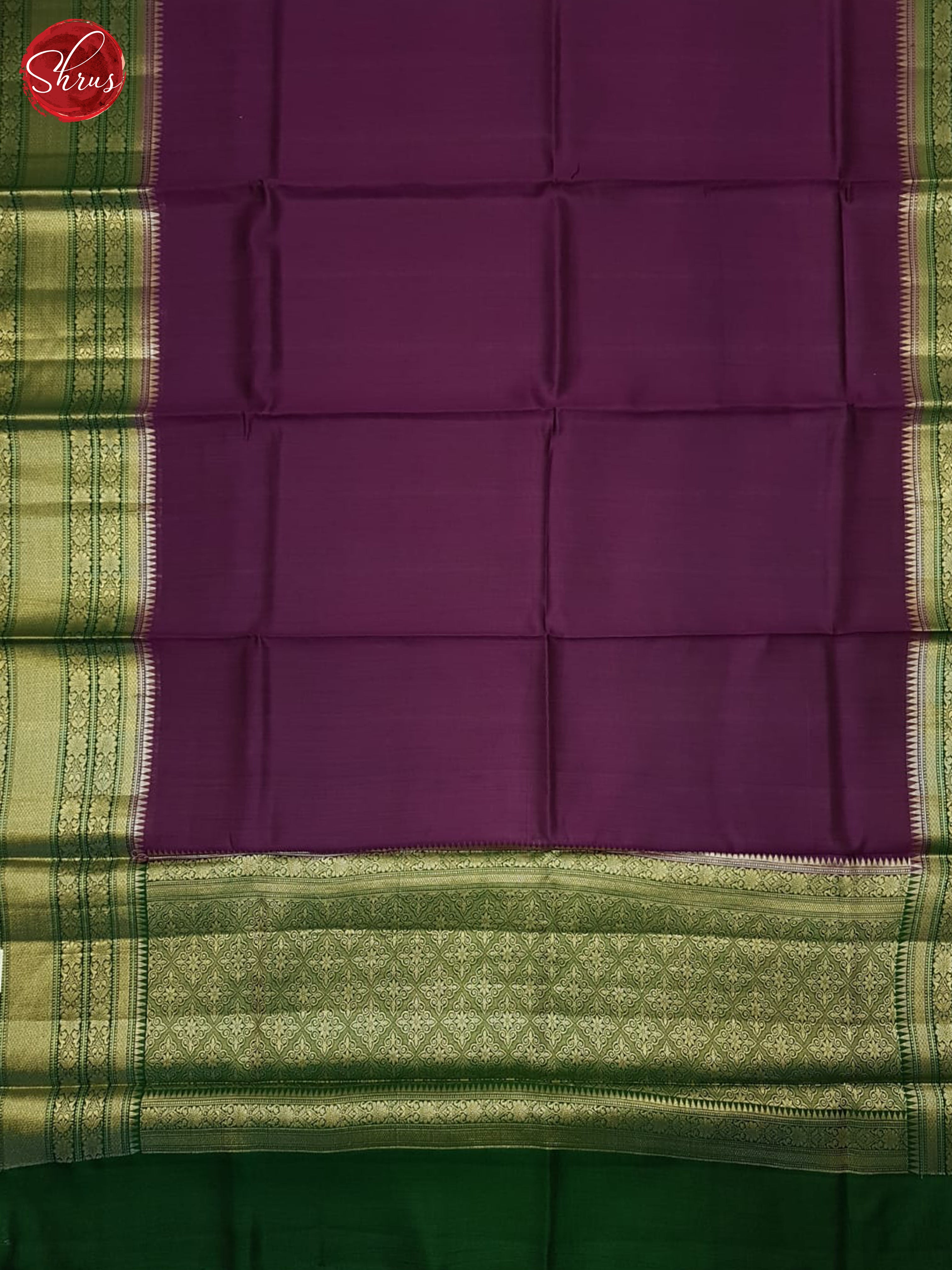 Purple & Green- Tussar Saree - Shop on ShrusEternity.com