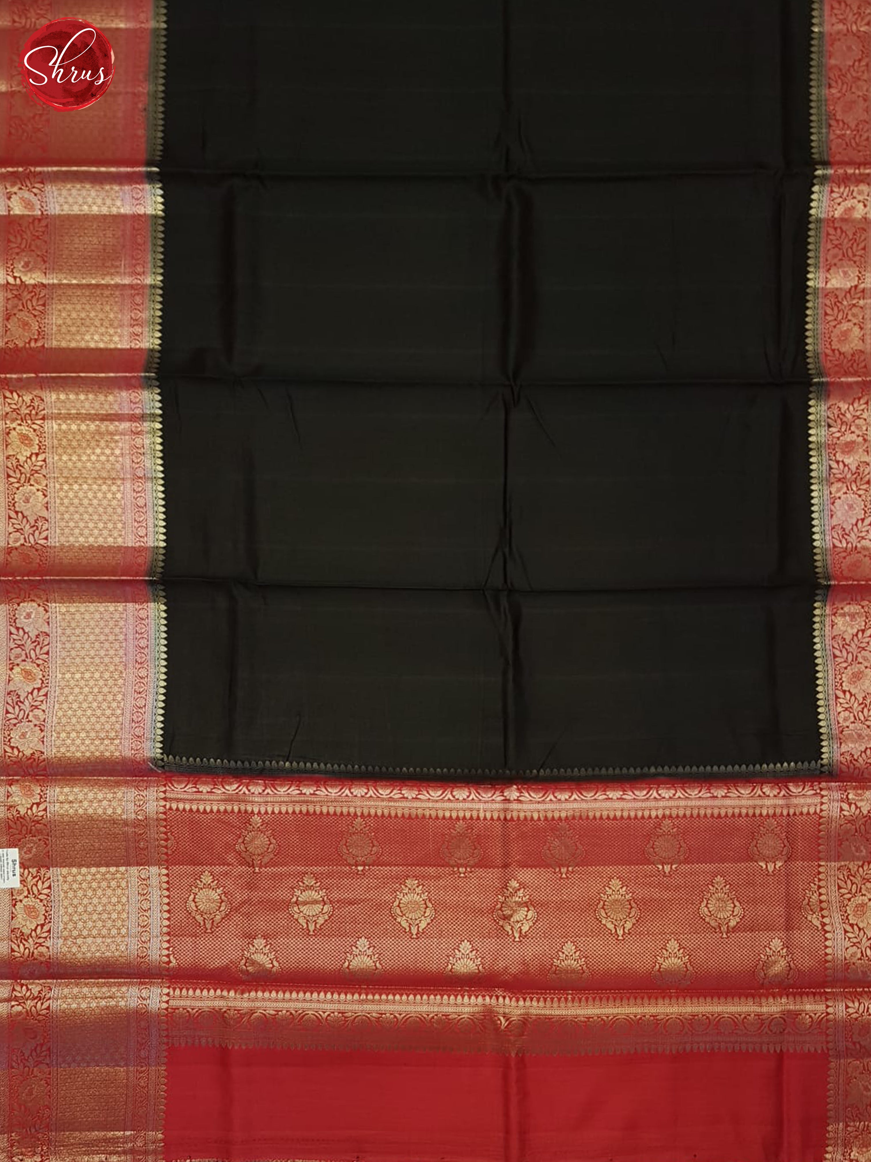 Black & Red- Tussar Saree - Shop on ShrusEternity.com