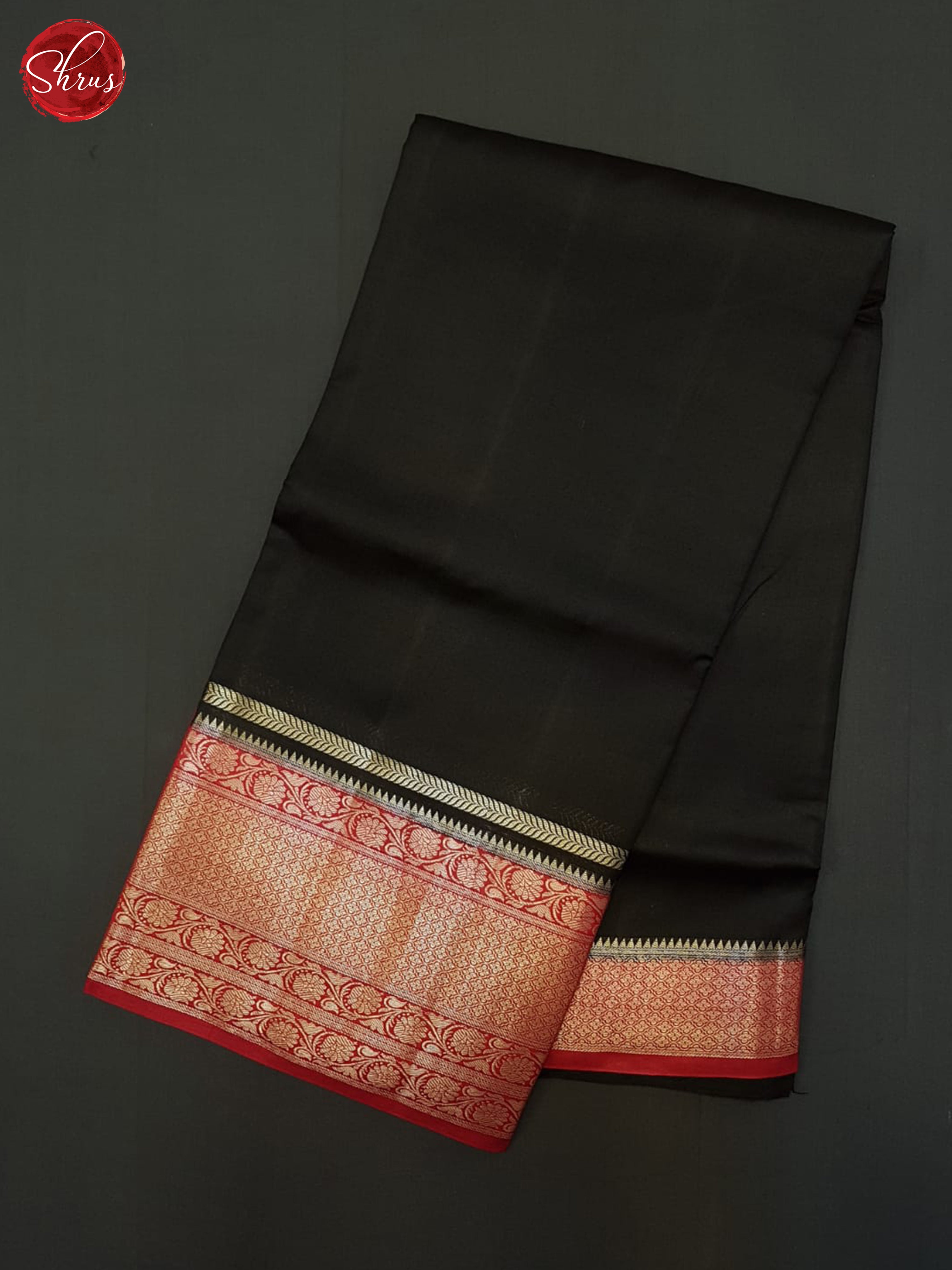 Black & Red  - Tussar Saree - Shop on ShrusEternity.com