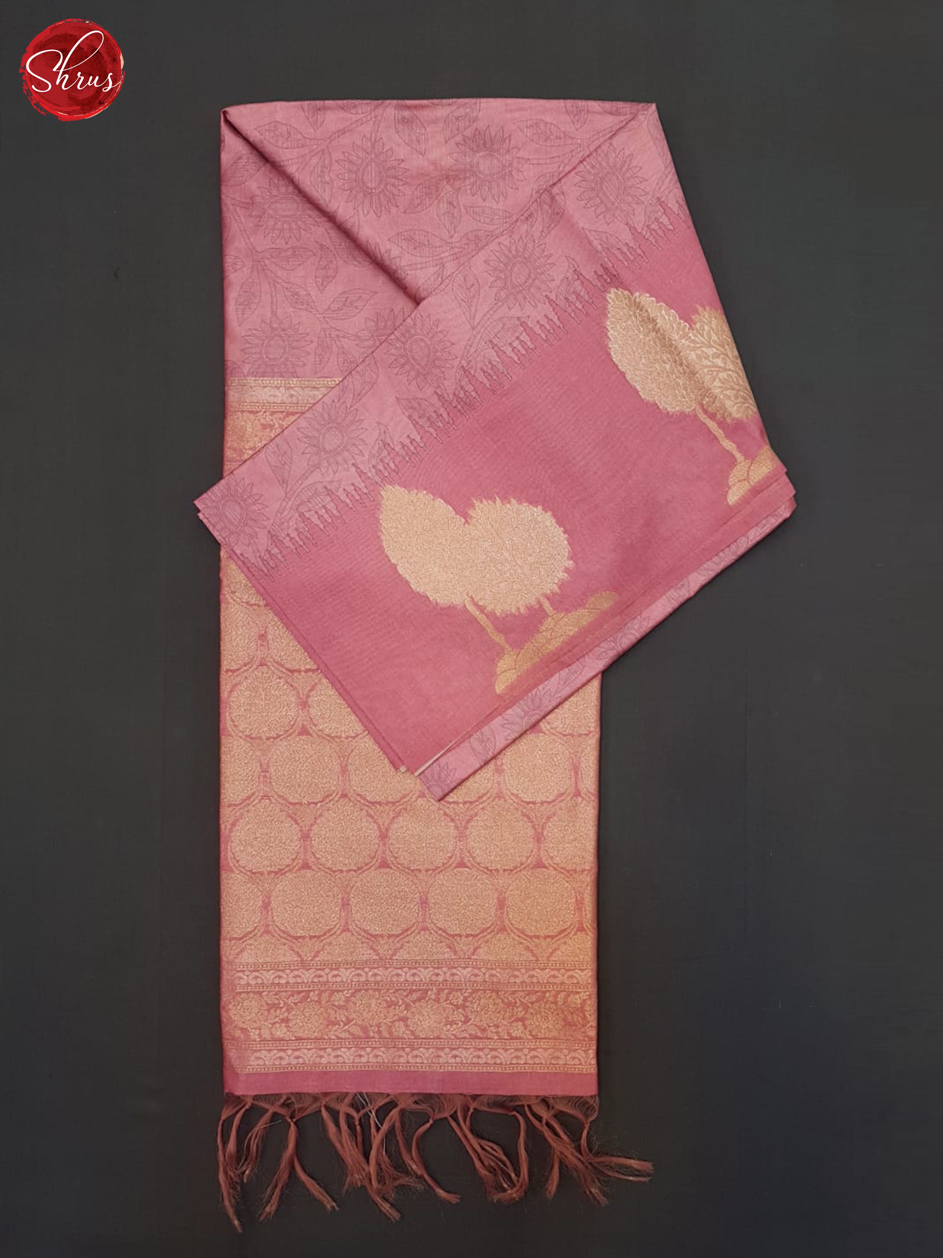 Pink(single Tone) - Semi Silkcotton Saree - Shop on ShrusEternity.com