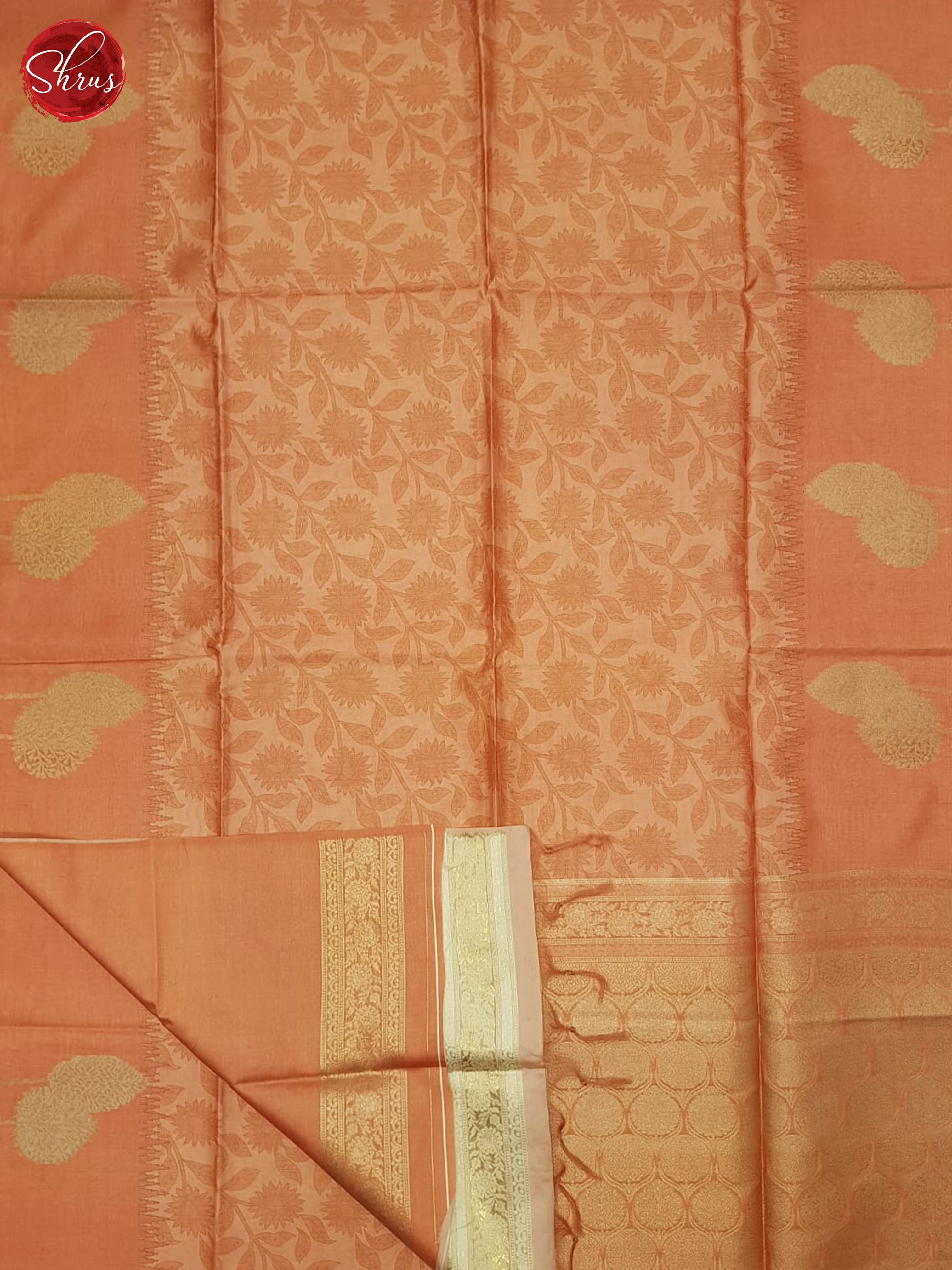 Orange(Single Tone)- Semi Silkcotton Saree - Shop on ShrusEternity.com