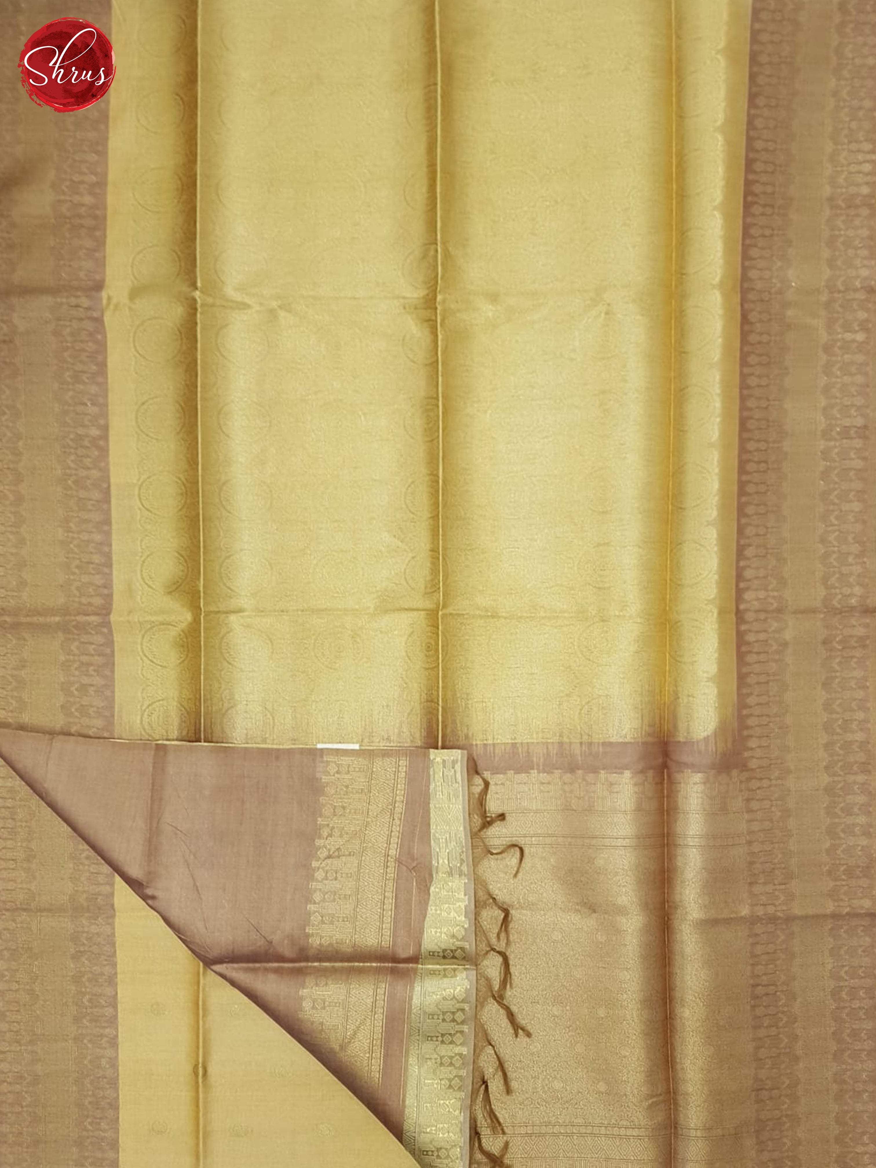 dull gold & brown- Semi Silkcotton Saree - Shop on ShrusEternity.com