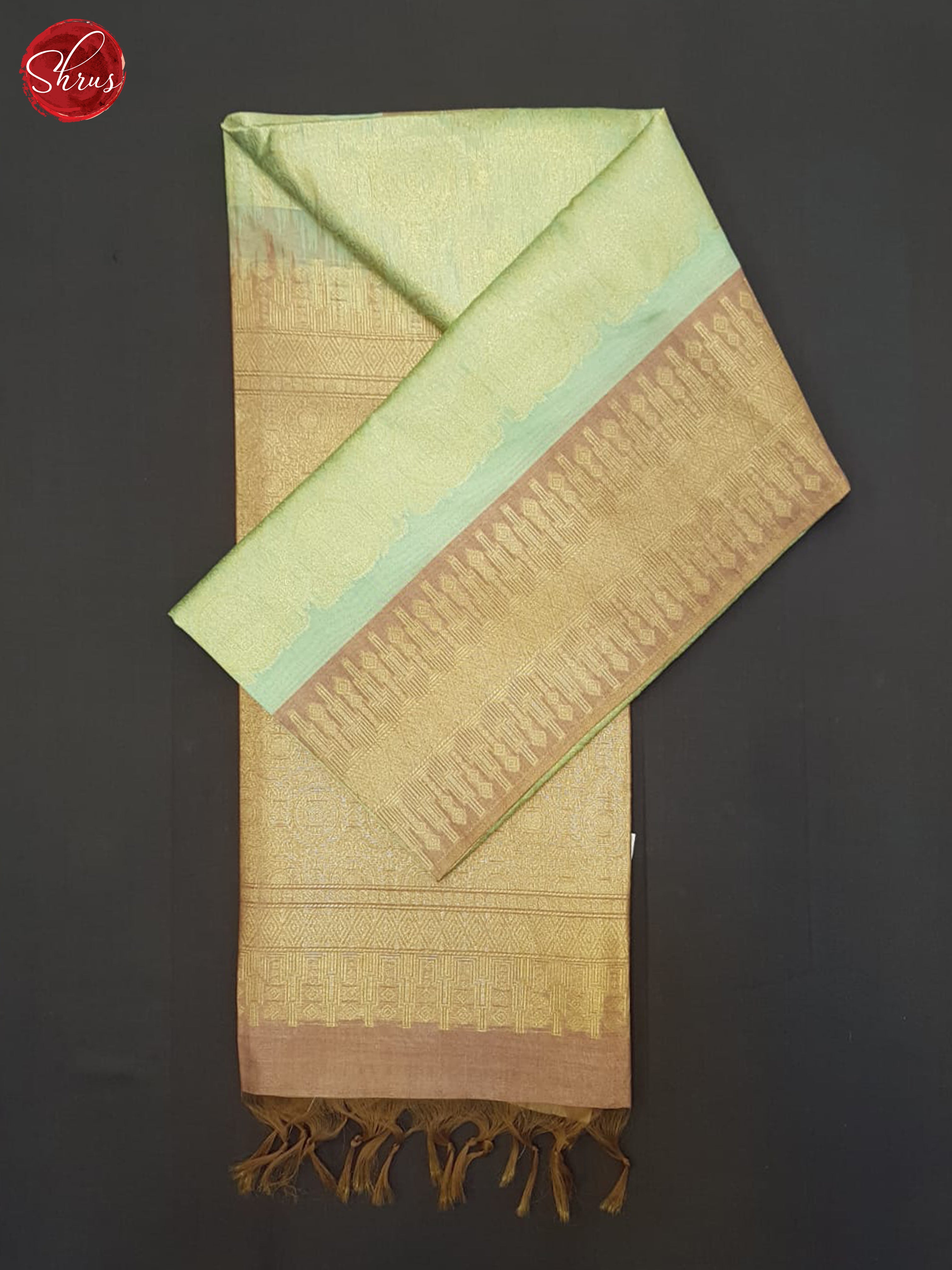 Teal Blue & Brown- Semi Silkcotton Saree - Shop on ShrusEternity.com