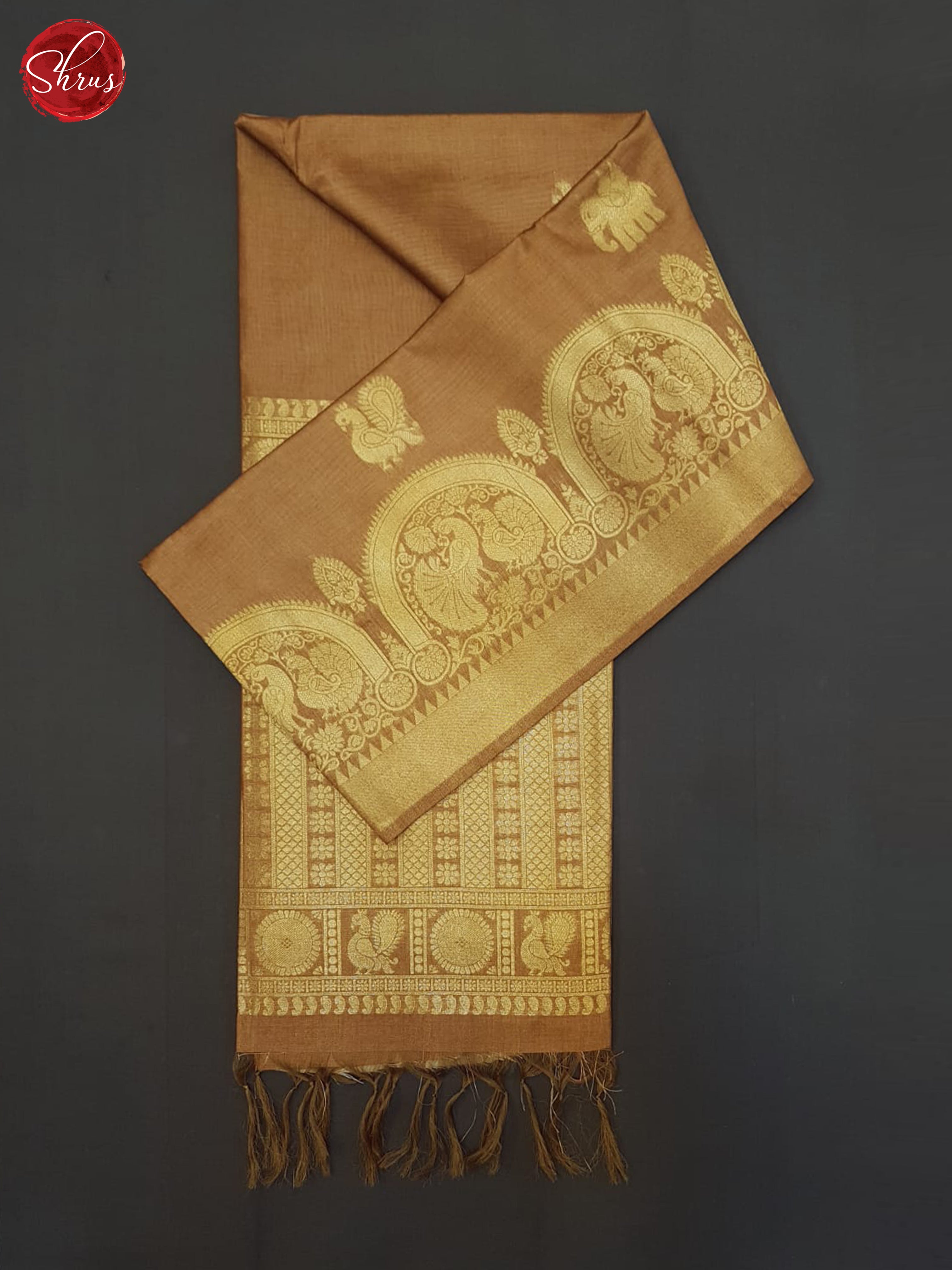 Brown(Single Tone) - Semi Silkcotton Saree - Shop on ShrusEternity.com