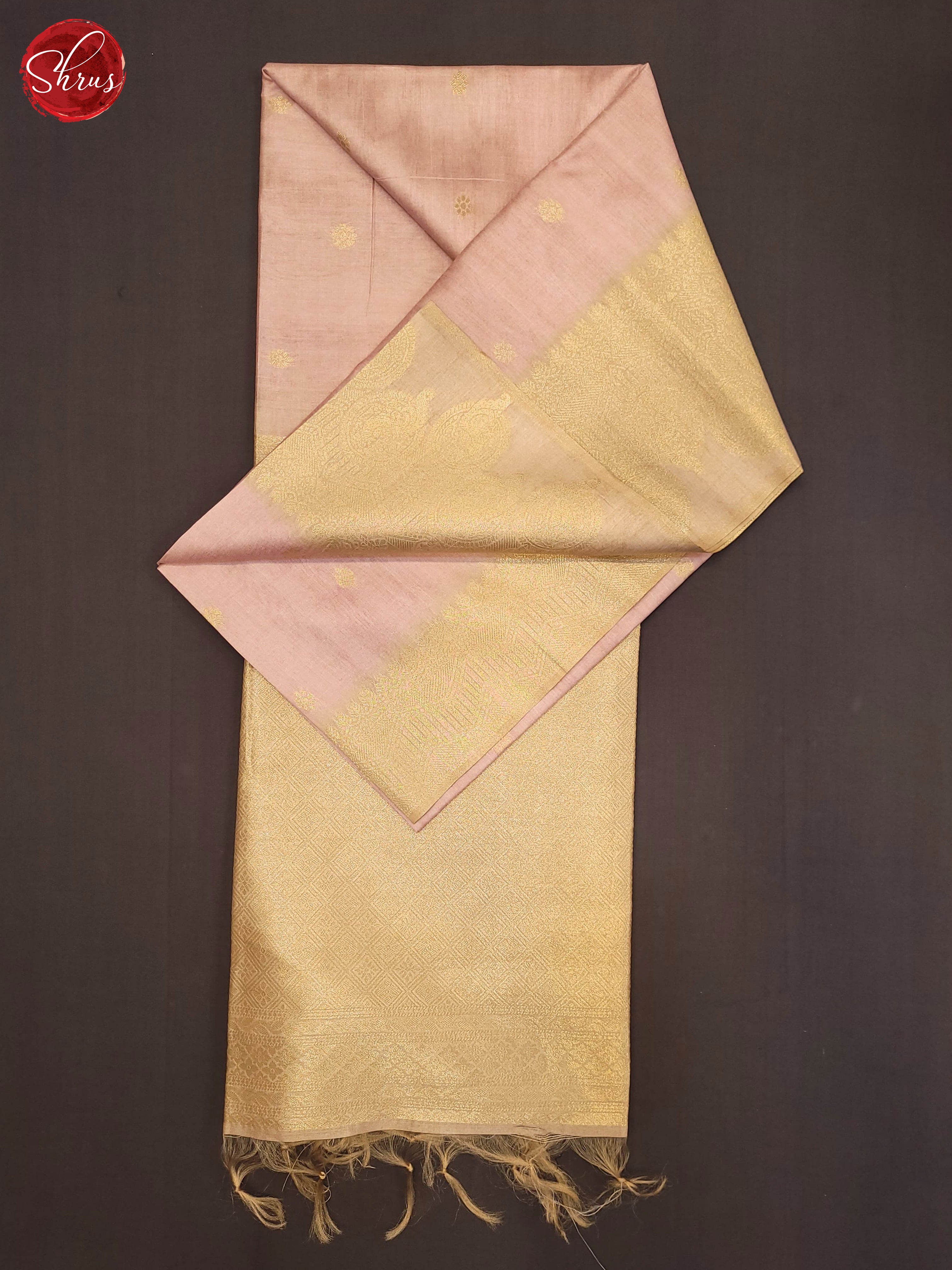 Baby Pink & Beige - Semi Silkcotton Saree - Shop on ShrusEternity.com