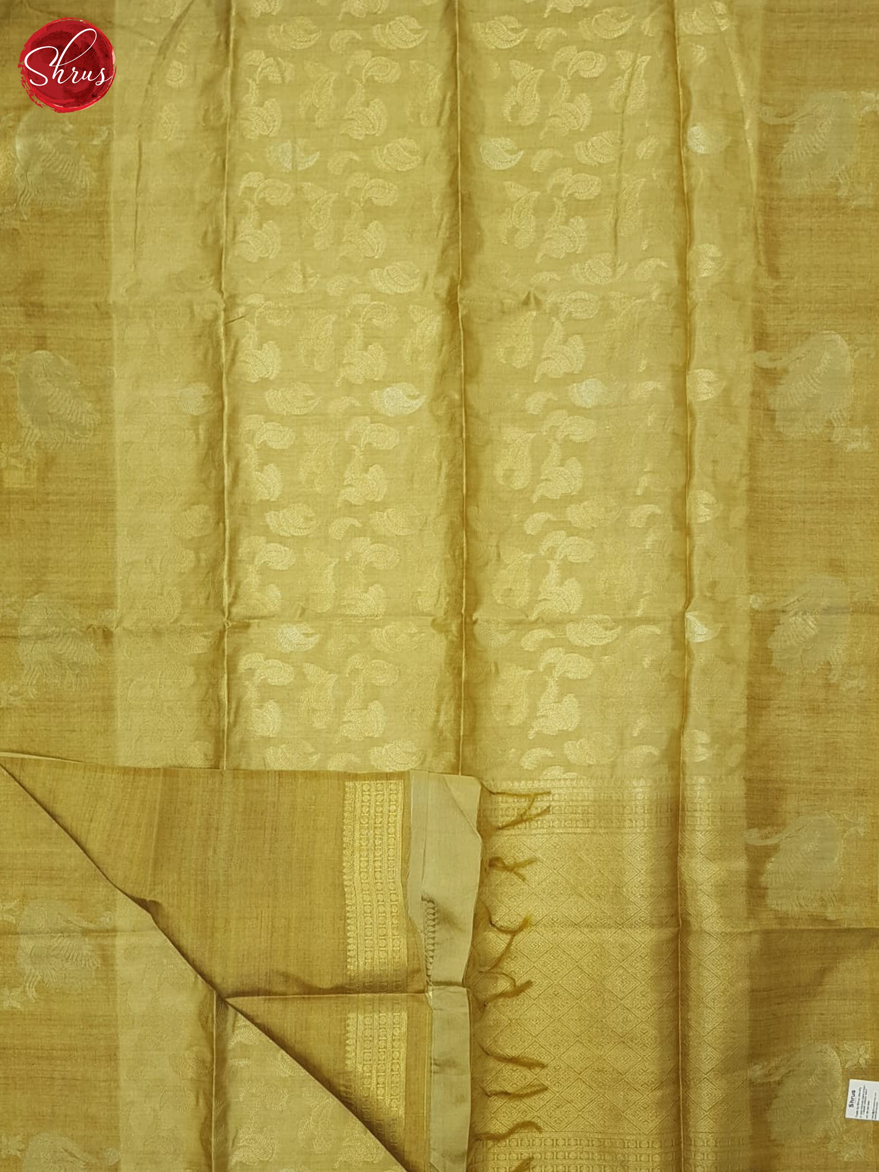 Mustard & Dull Gold- Semi Silkcotton Saree - Shop on ShrusEternity.com