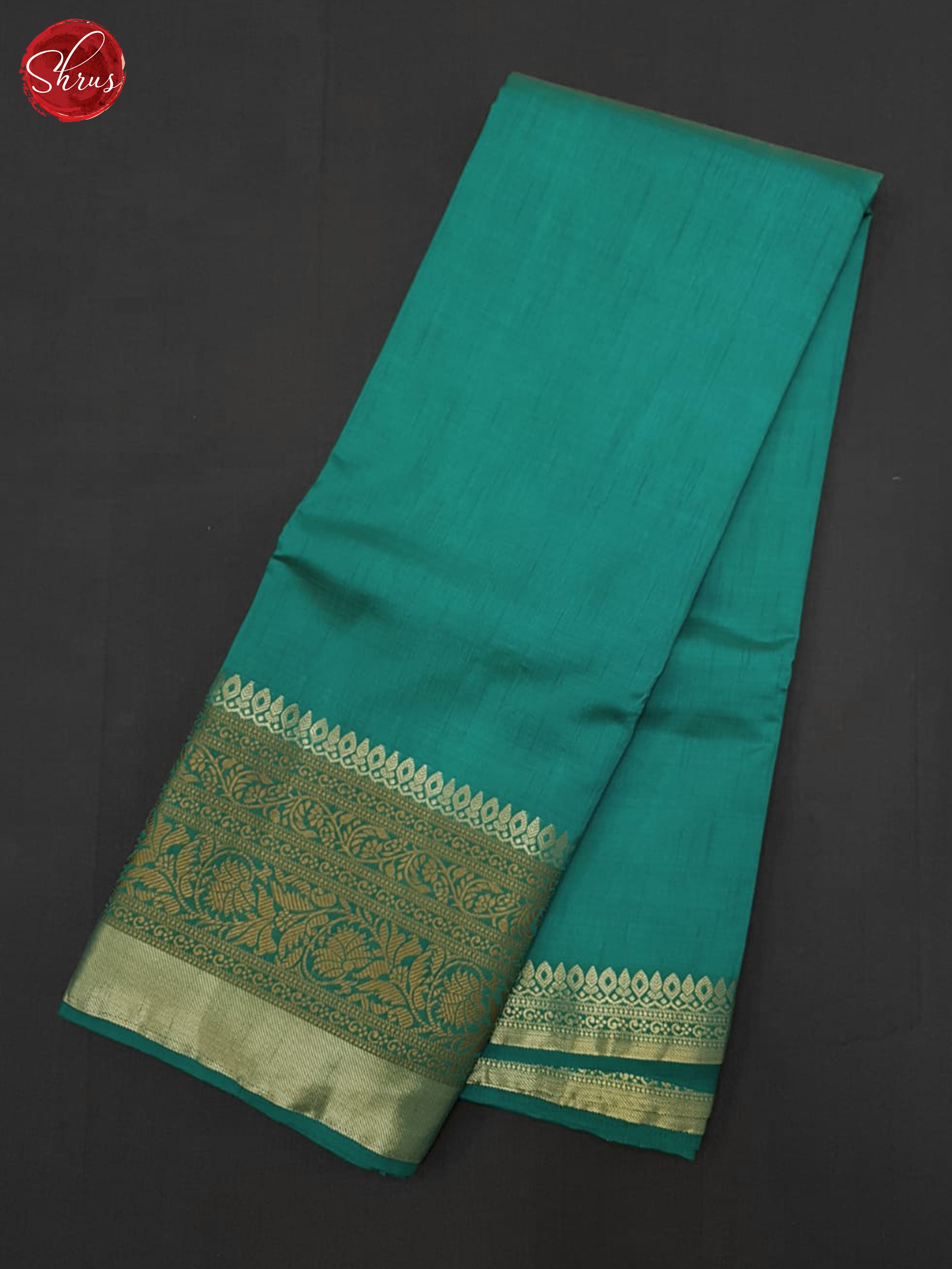 Teal Green(Single Tone) - Semi Dupion Saree - Shop on ShrusEternity.com