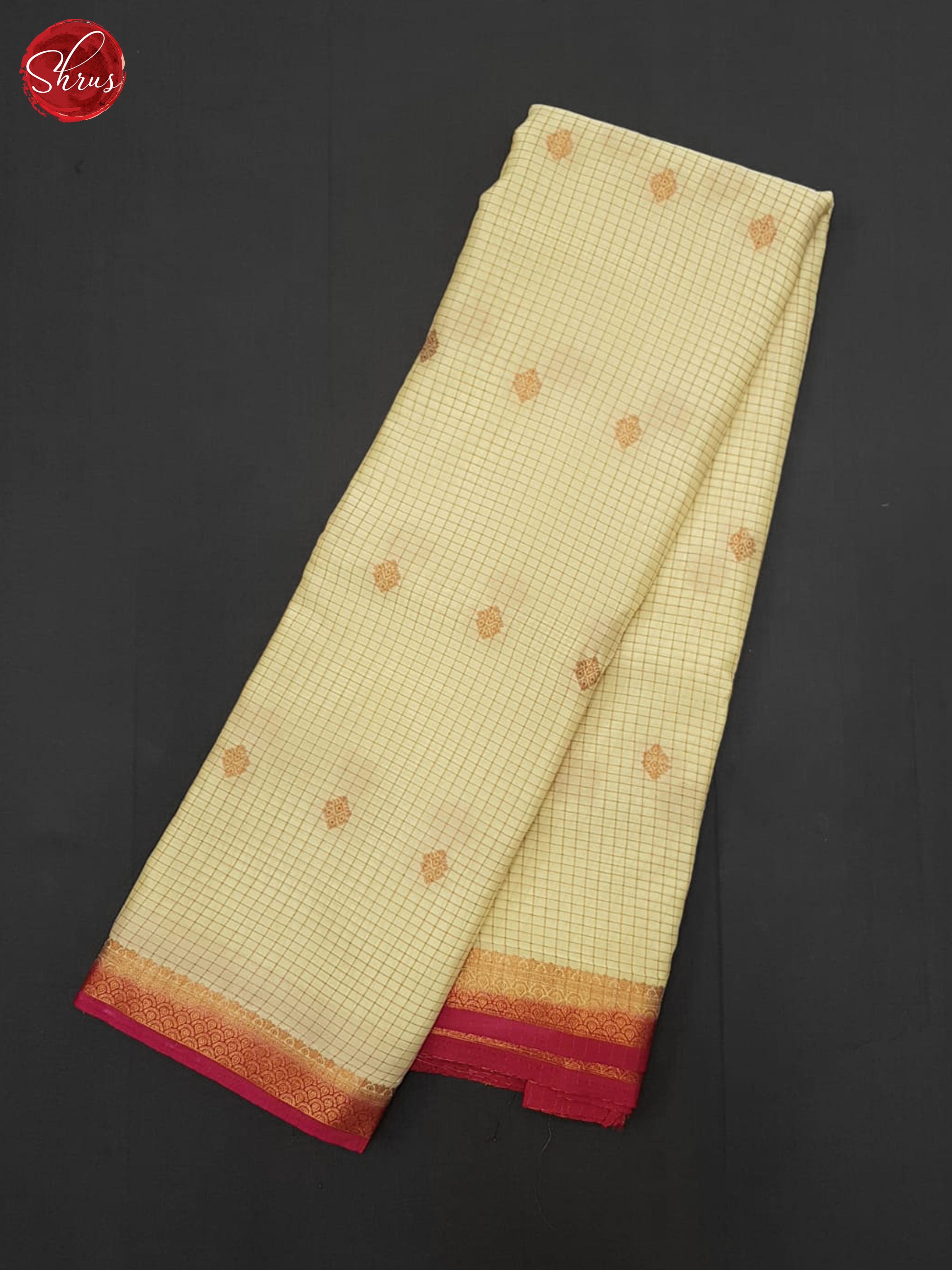 Cream & Pink - Semi Softsilk Saree - Shop on ShrusEternity.com