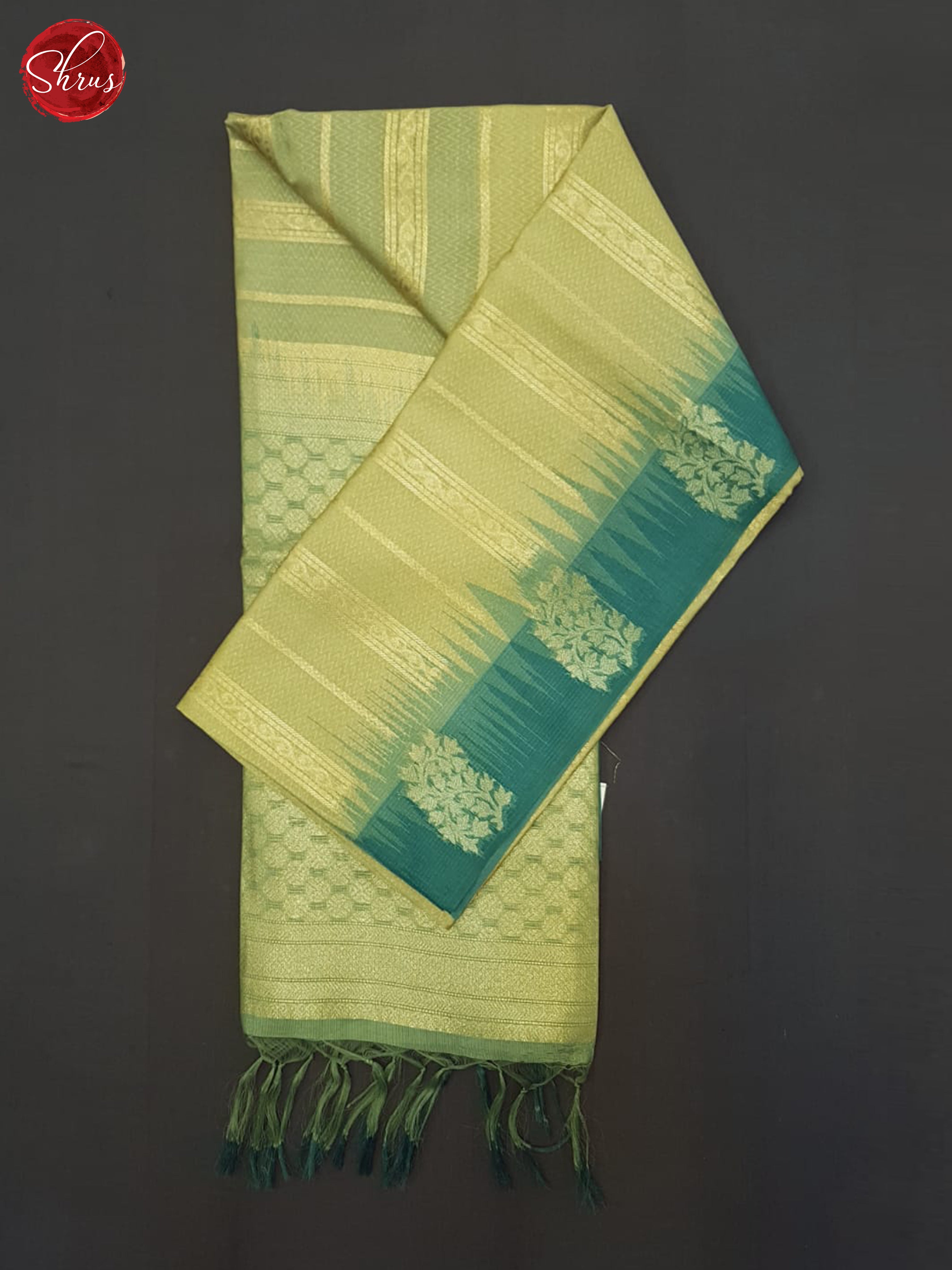 Light Green & GReen - Semi Silkcotton Saree - Shop on ShrusEternity.com