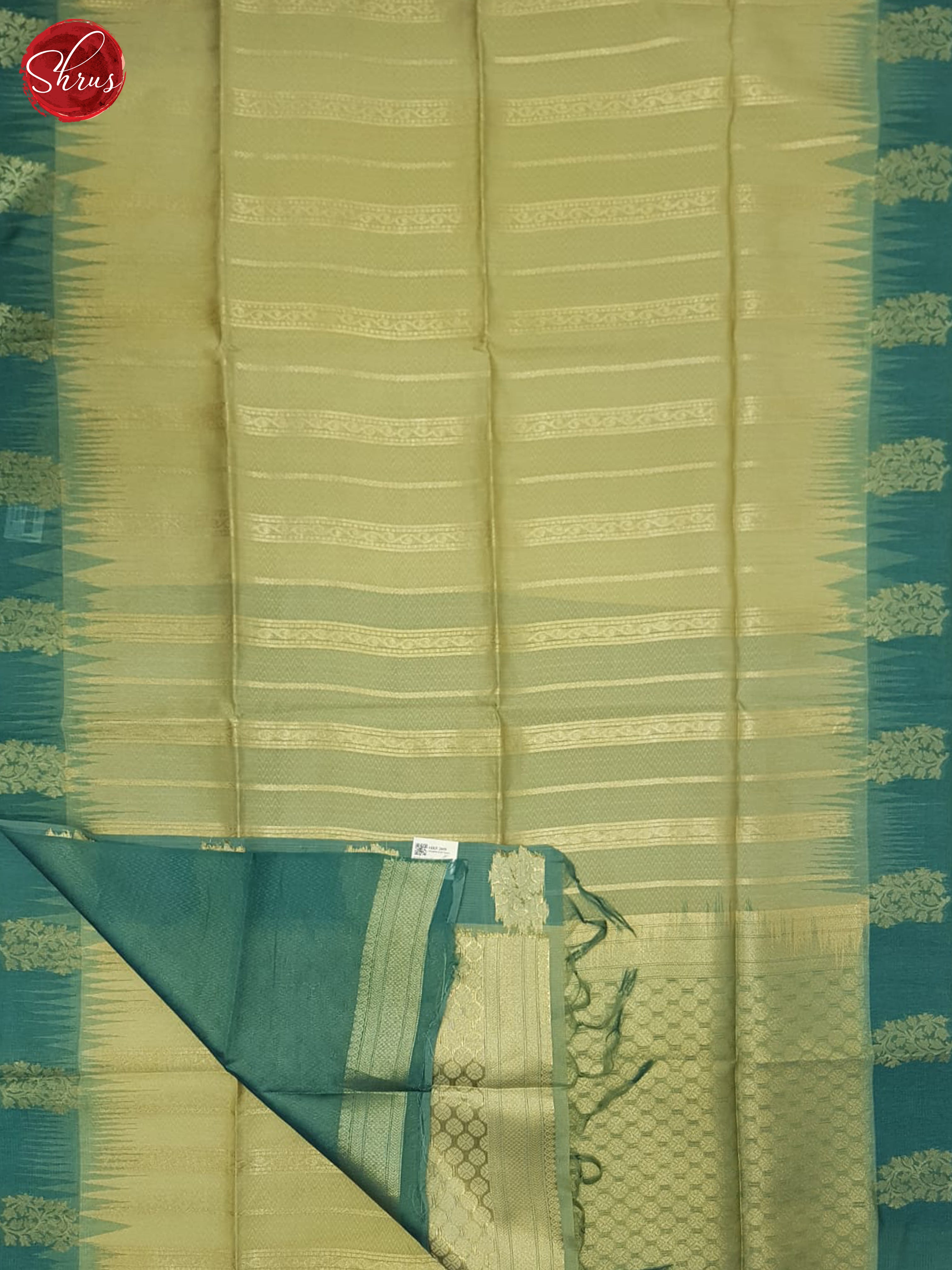 Light Green & GReen - Semi Silkcotton Saree - Shop on ShrusEternity.com