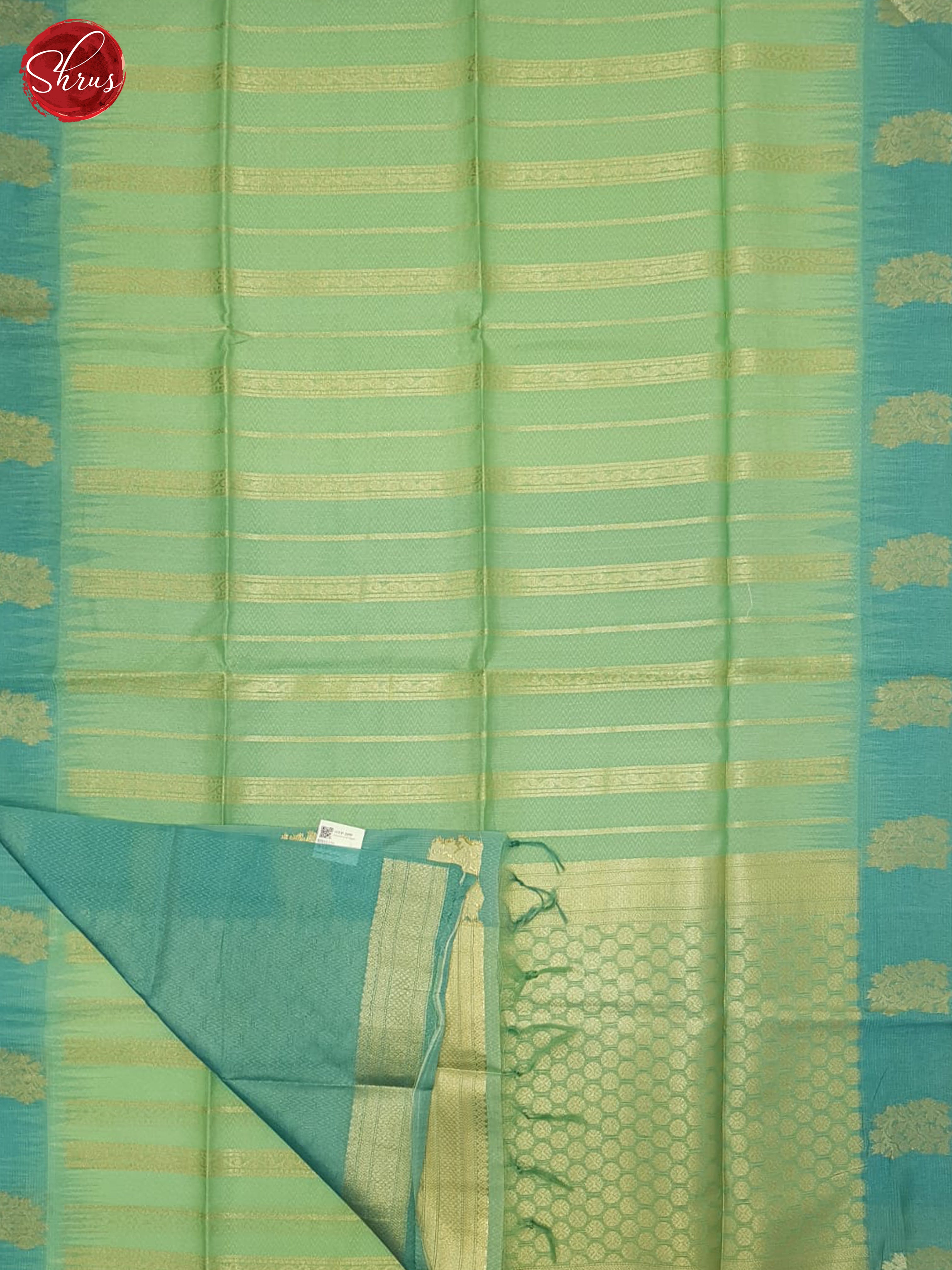 Green & Blue - Semi Silkcotton Saree - Shop on ShrusEternity.com