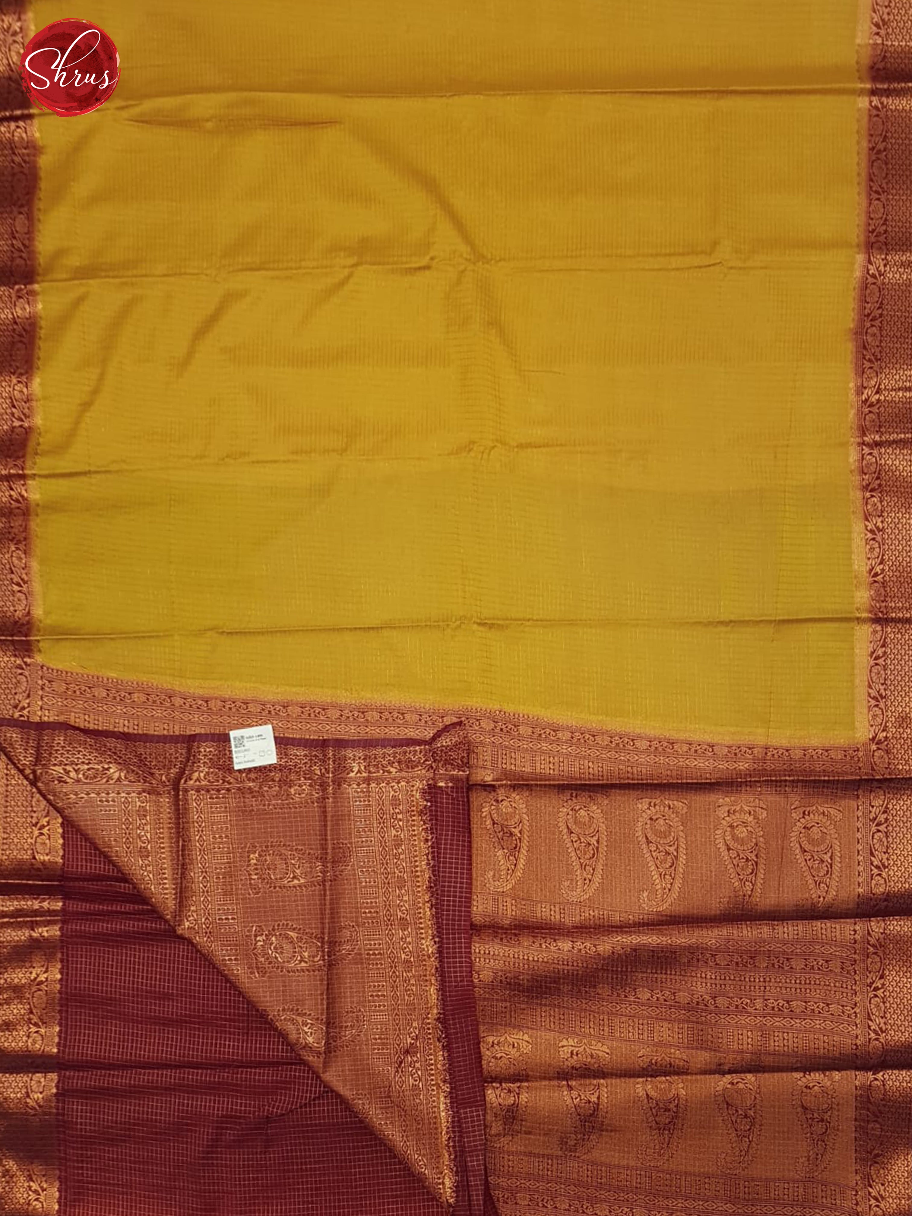 Mustard & Brown- Semi Softsilk Saree - Shop on ShrusEternity.com