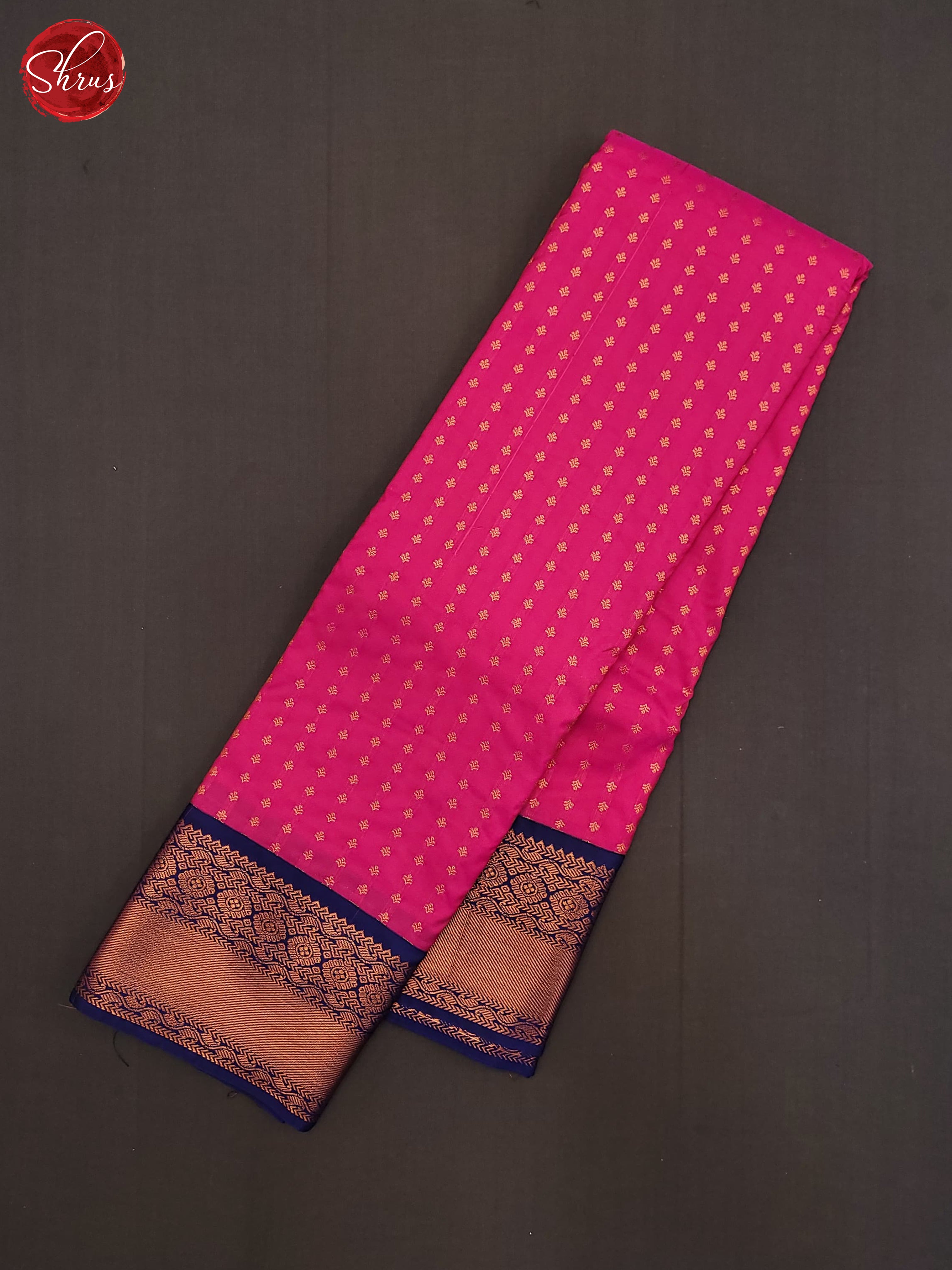 Pink & Blue  - Semi Kanchipuram Saree - Shop on ShrusEternity.com