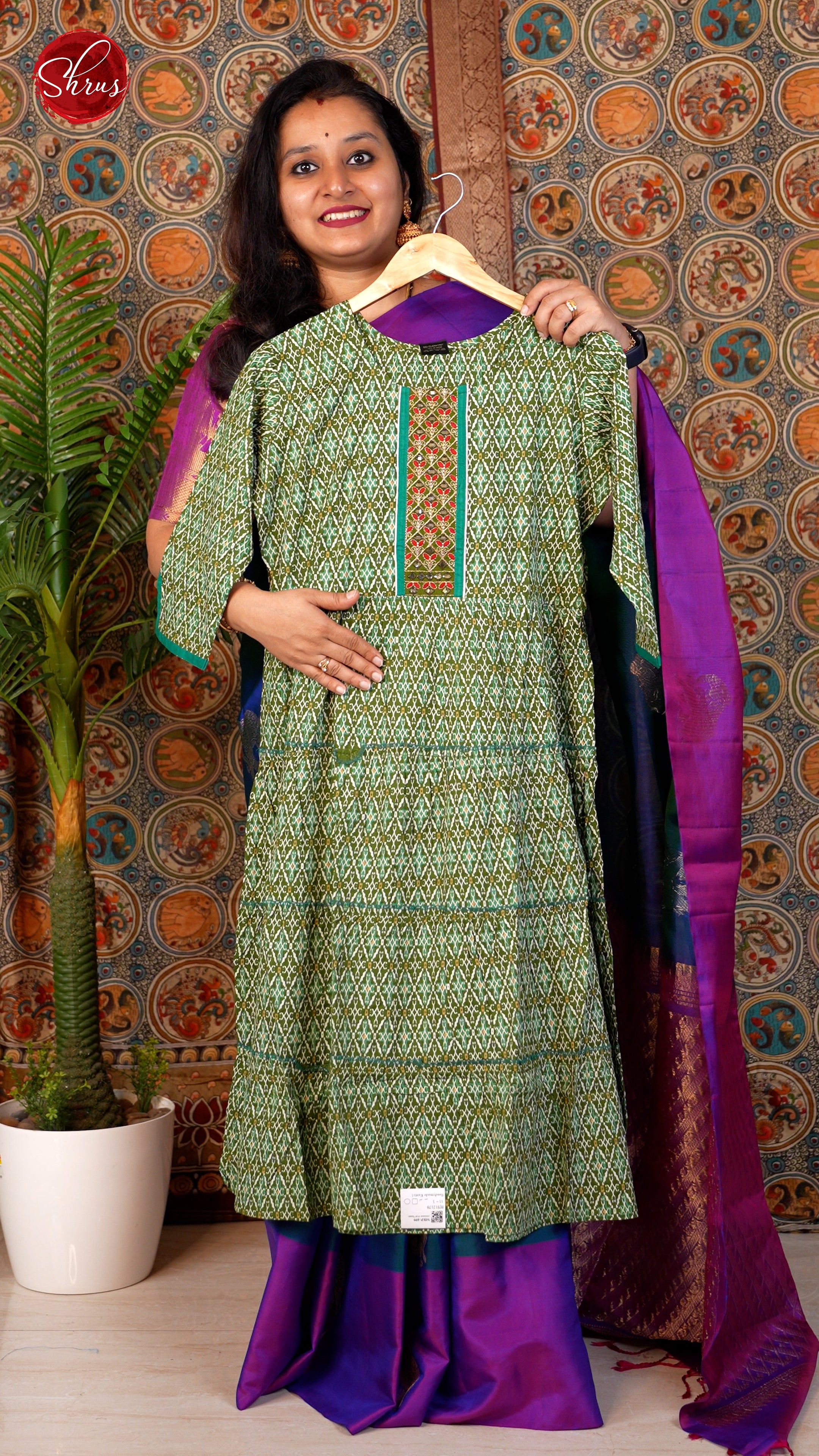 Green - Printed Readymade Kurti - Shop on ShrusEternity.com