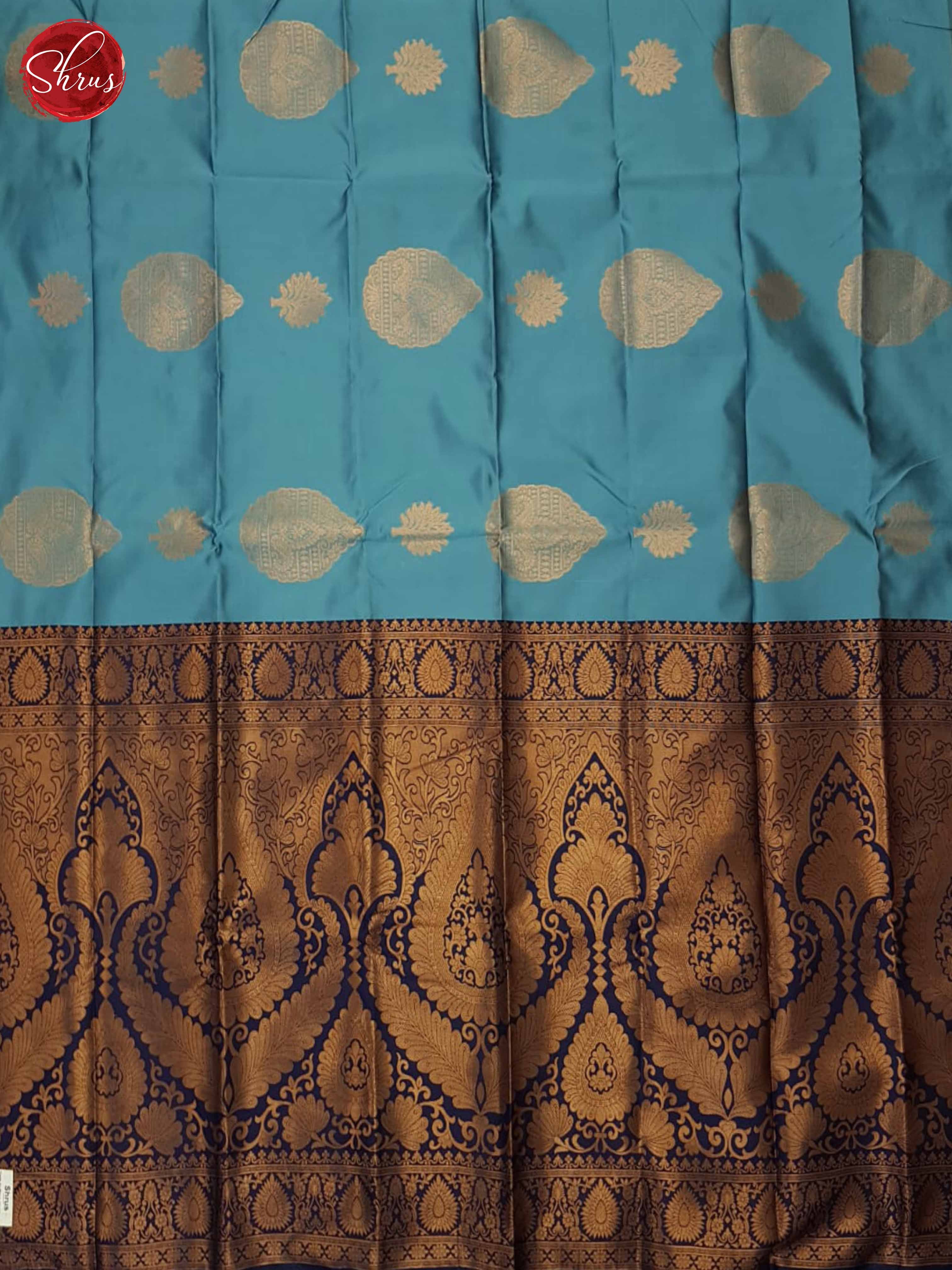 Light Blue And Blue- Semi Soft Silk Saree - Shop on ShrusEternity.com