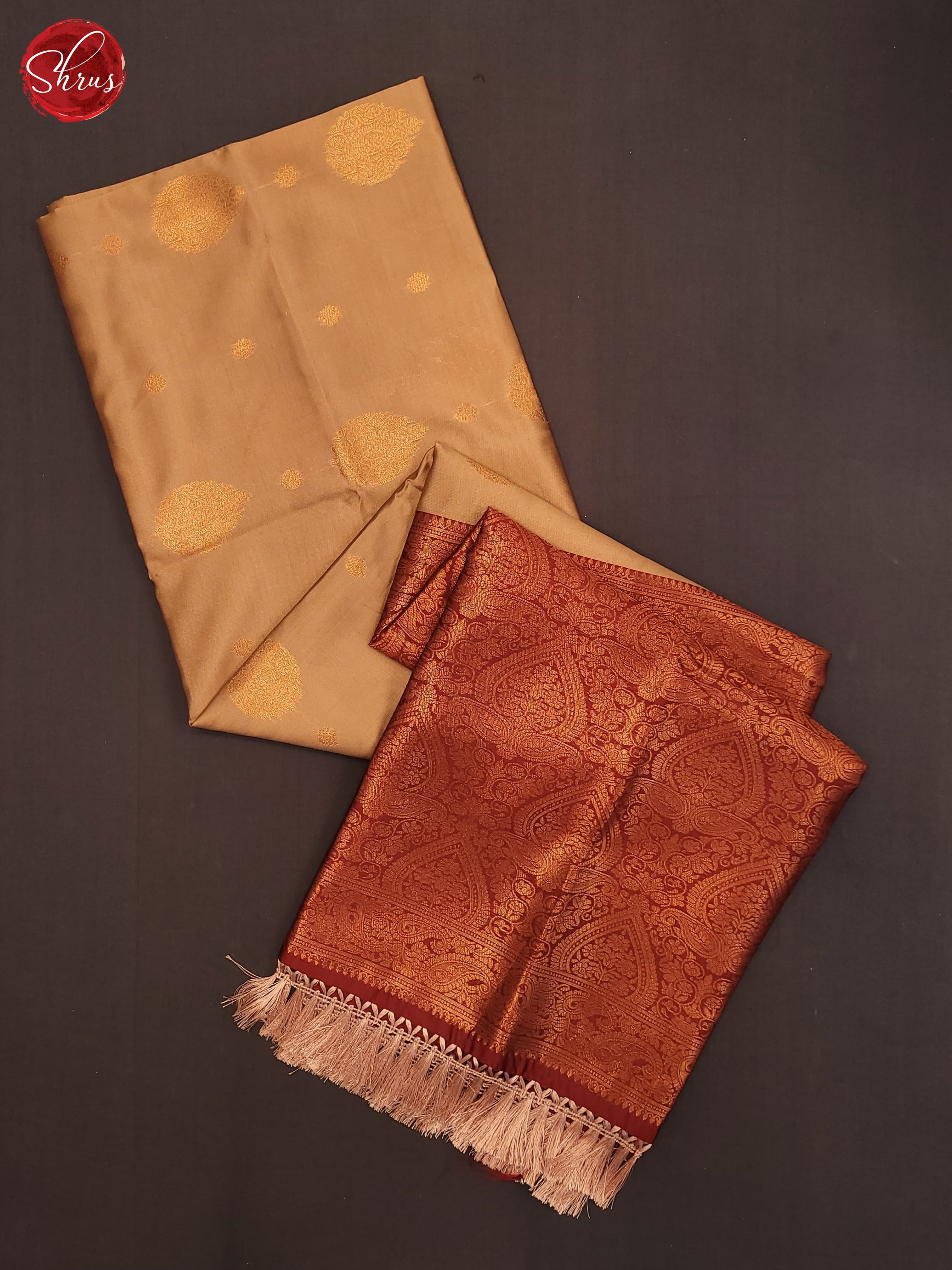 beige and maroon - Semi Soft Silk Saree - Shop on ShrusEternity.com