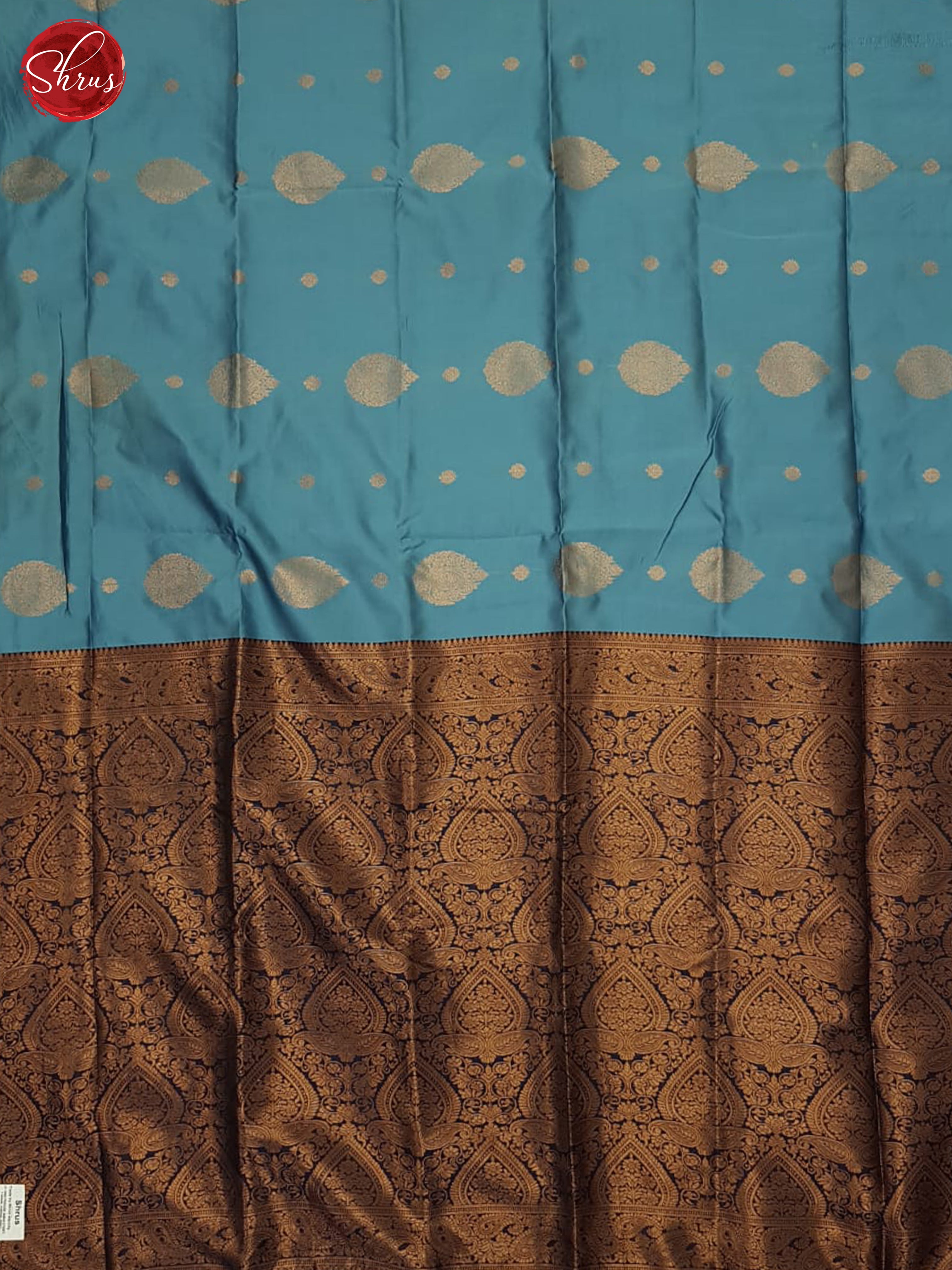 Light Blue & Blue- Semi Soft Silk Saree - Shop on ShrusEternity.com