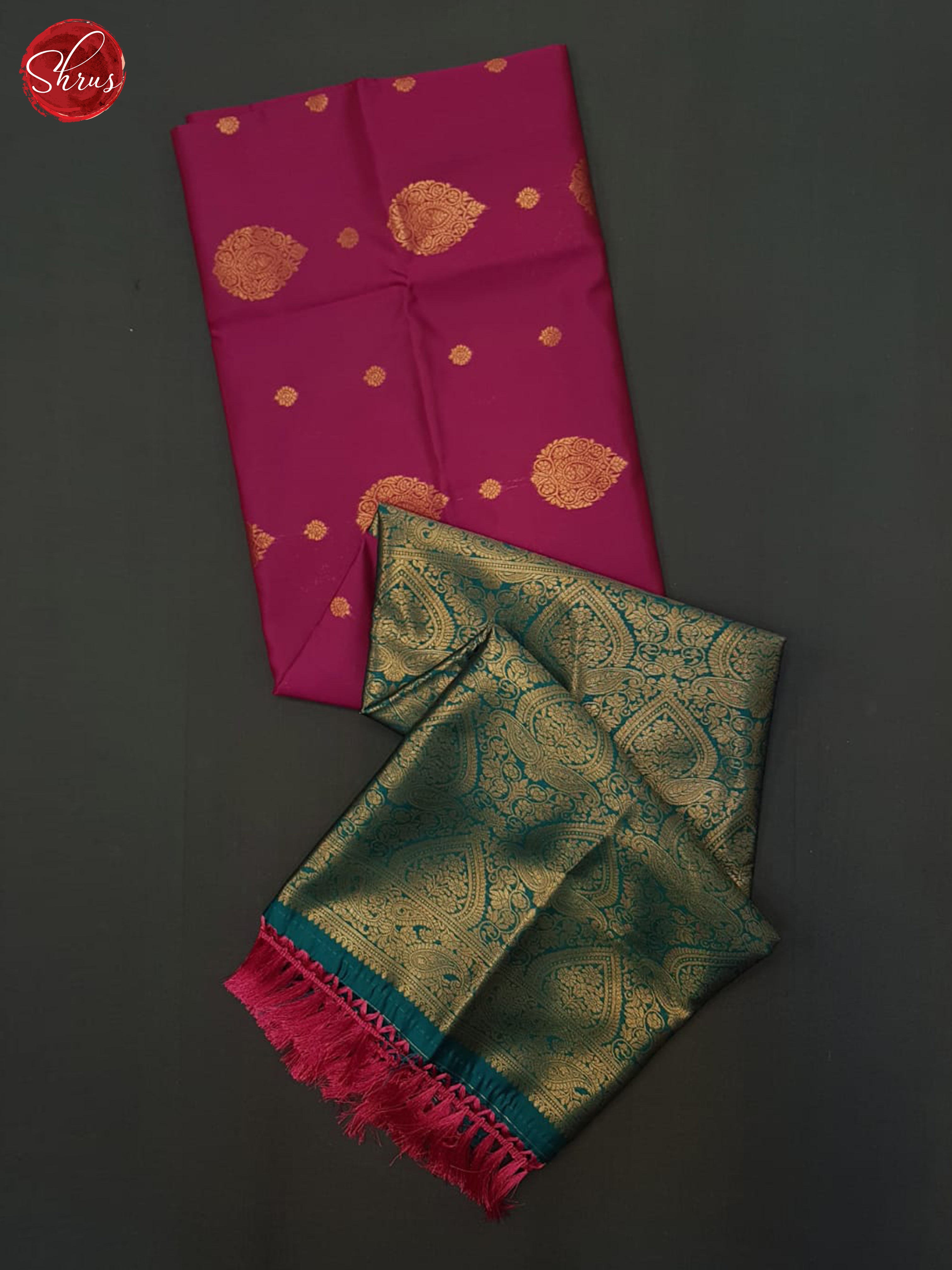 Pink & Green - Semi Softsilk Saree - Shop on ShrusEternity.com