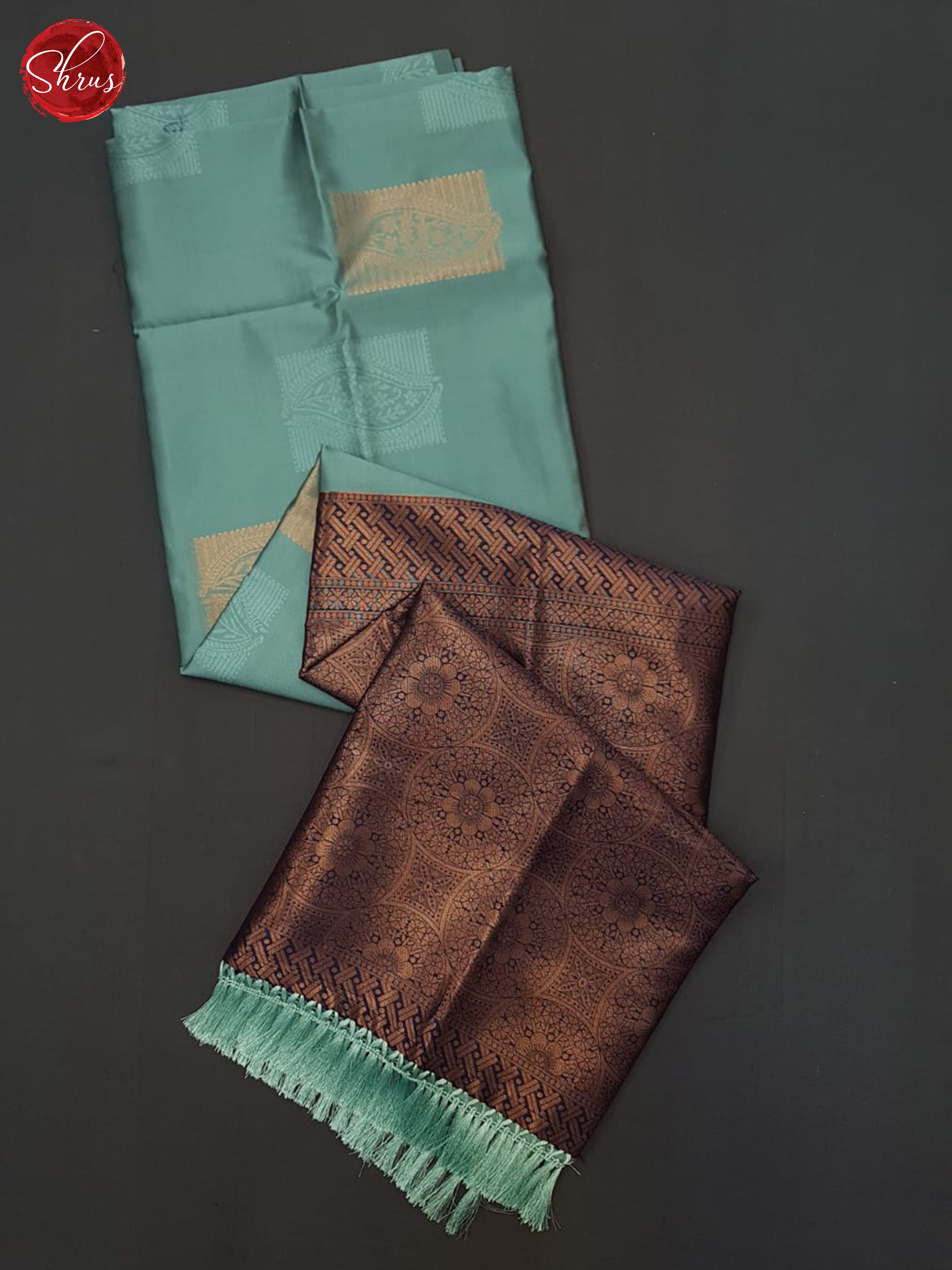 Dusty Blue And Blue- Semi Soft Silk Saree - Shop on ShrusEternity.com