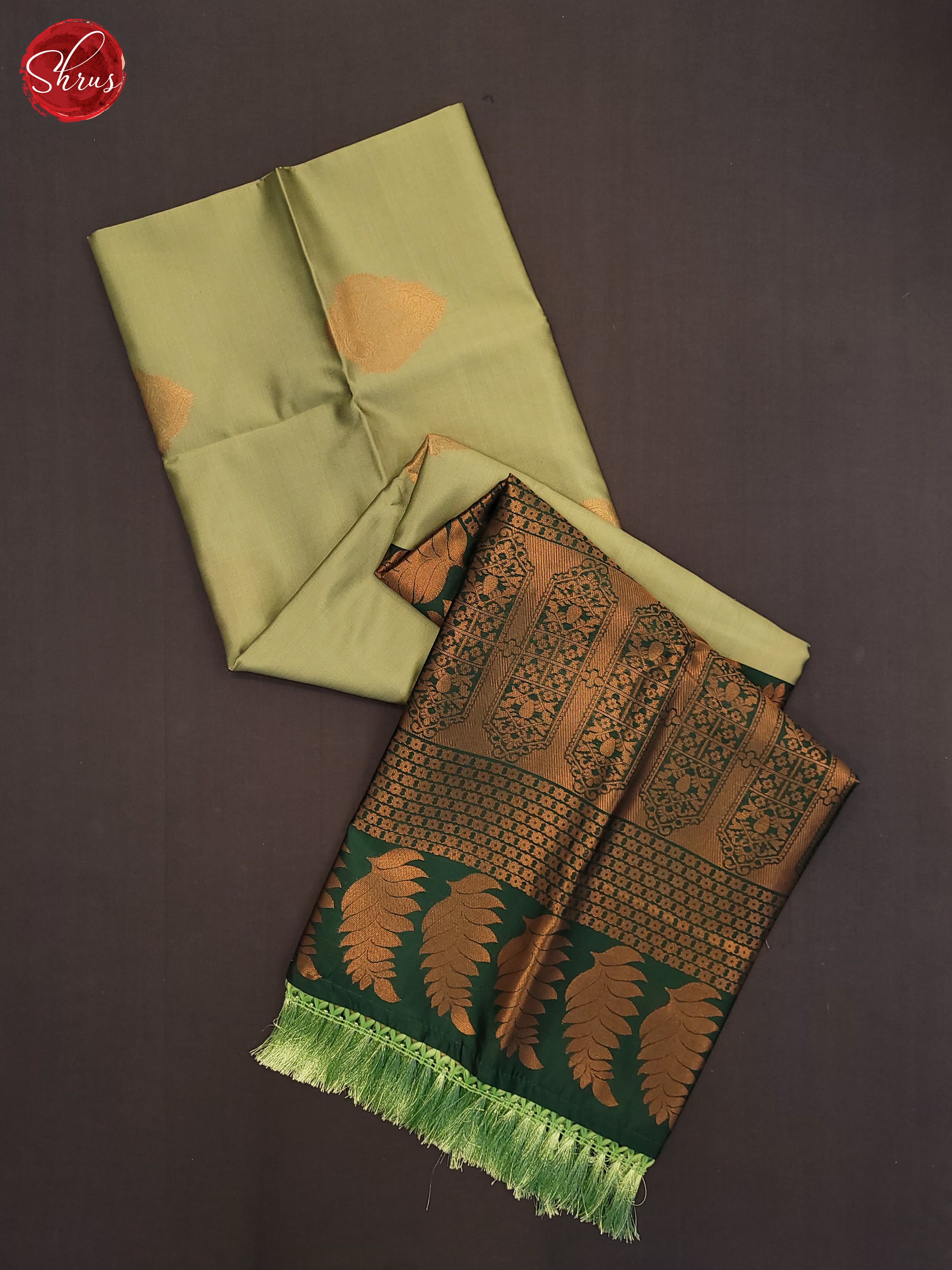 Pista Green and Bottle green - Semi Soft Silk Saree - Shop on ShrusEternity.com