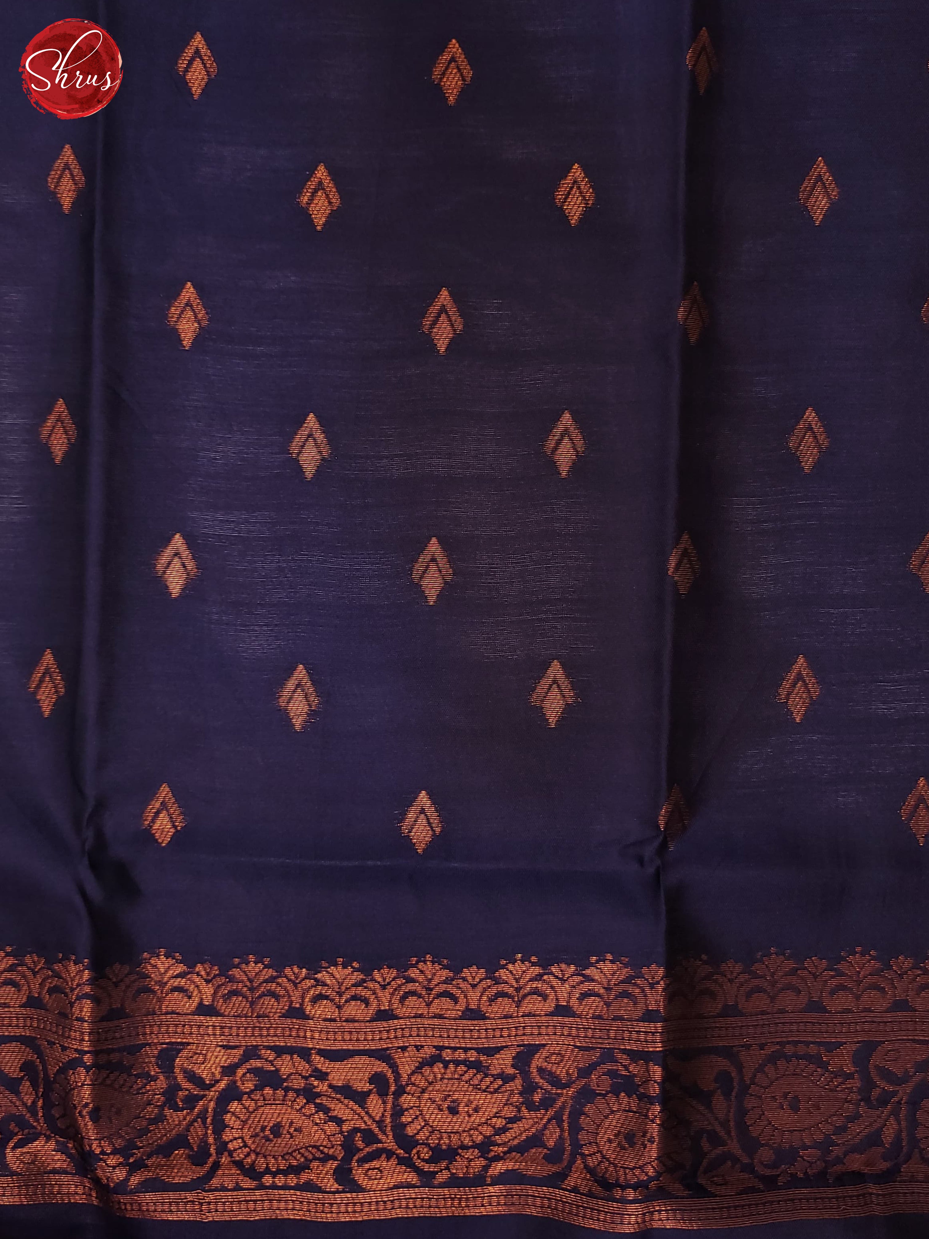 Dusty blue & Blue- Semi Softsilk Saree - Shop on ShrusEternity.com