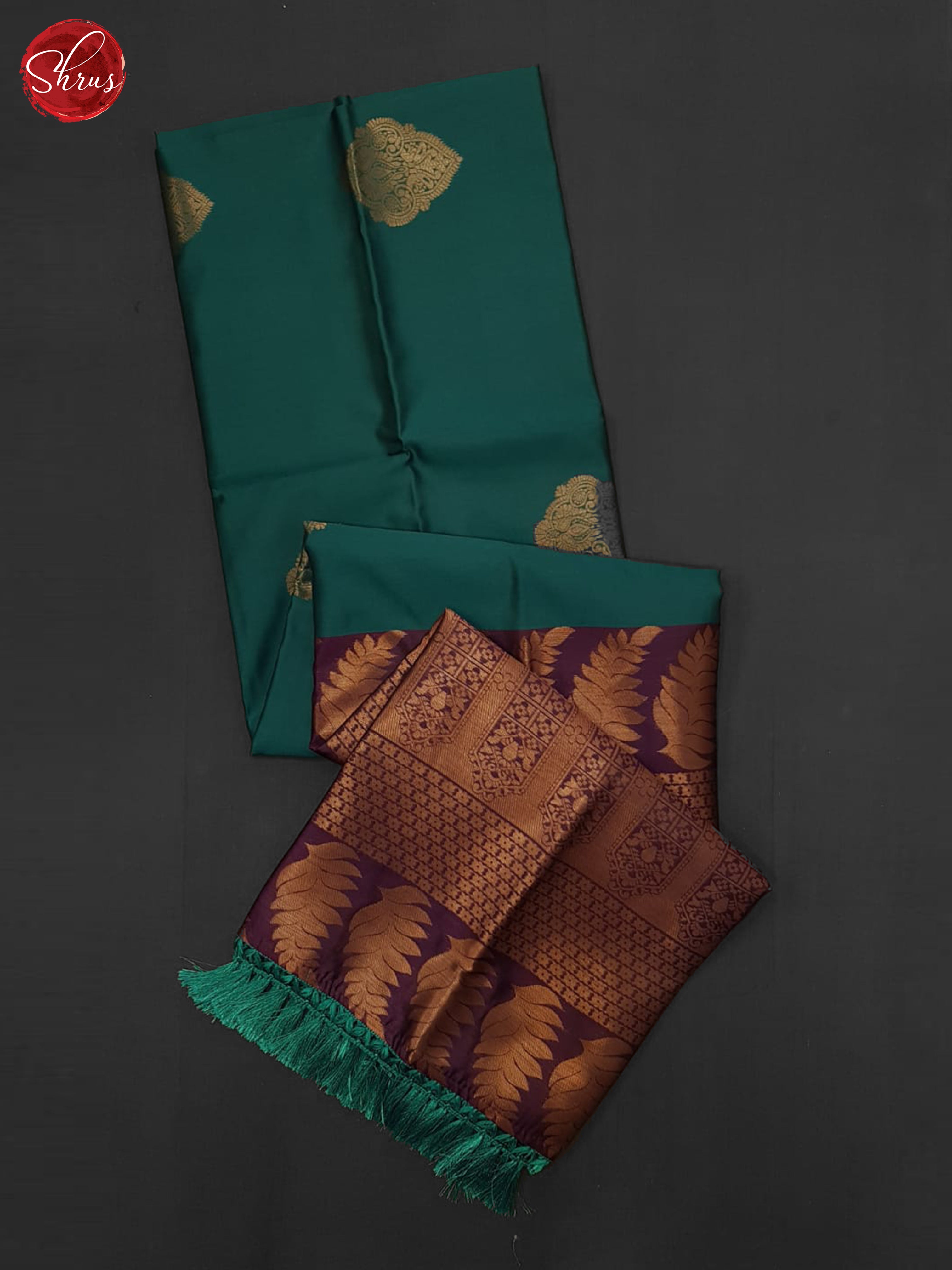 Green & Wine - Semi Softsilk Saree - Shop on ShrusEternity.com