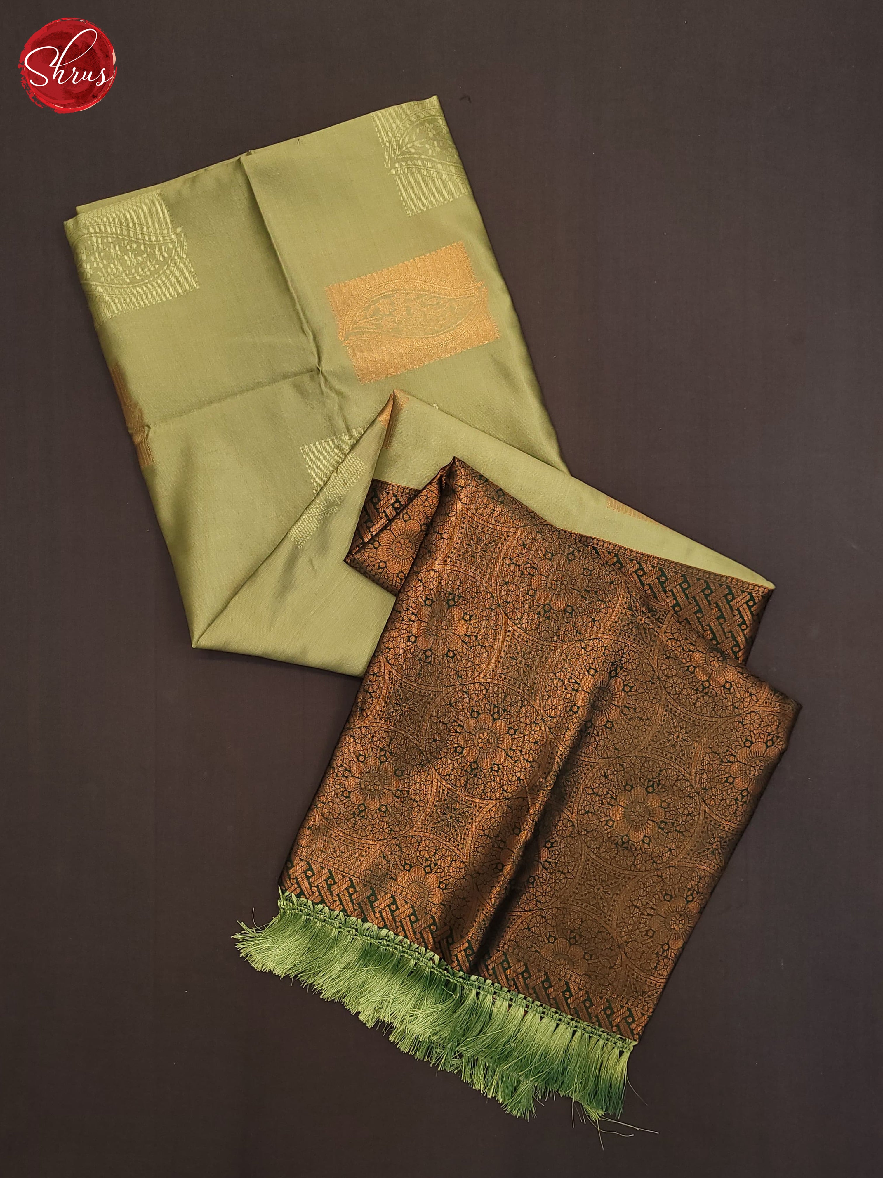 Pista Green and Bottle green- Semi Soft Silk Saree - Shop on ShrusEternity.com