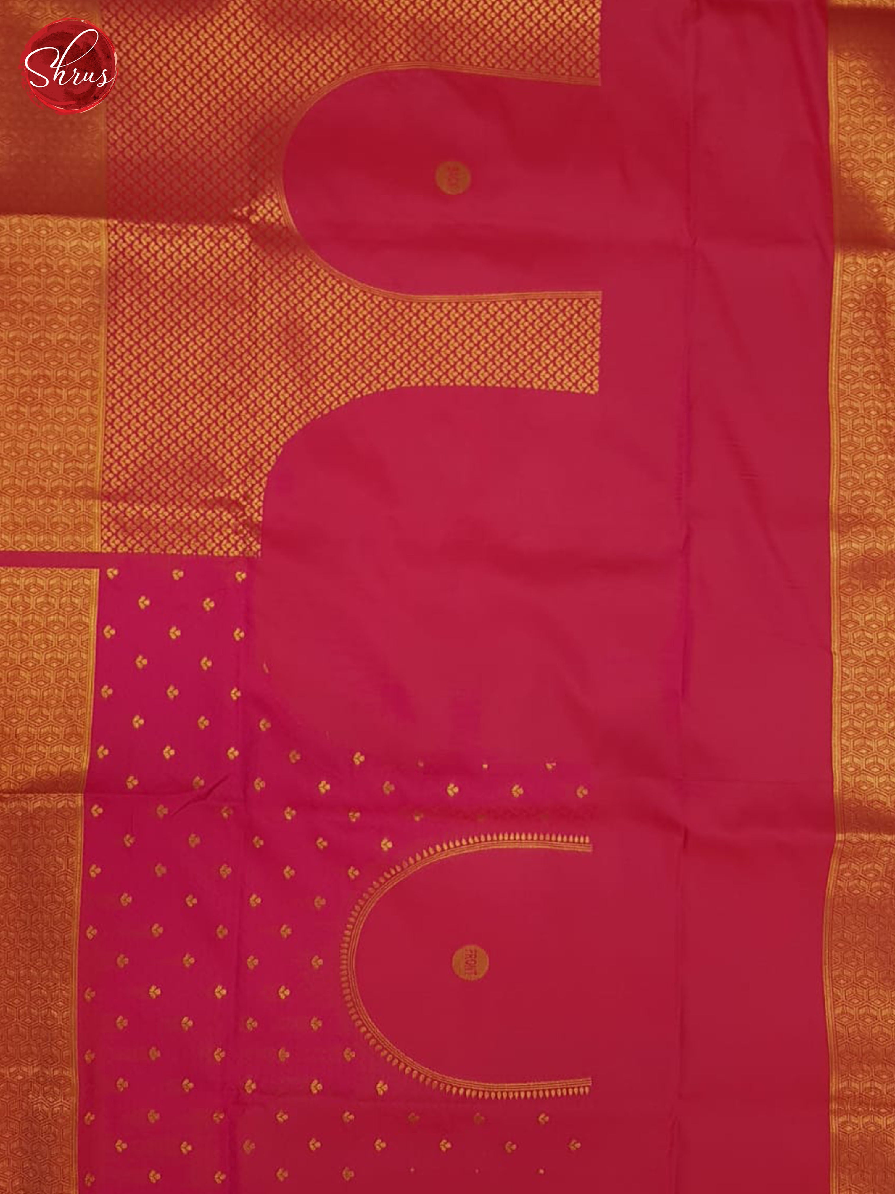 Pink(single tone)-Semi Kanchipuram Saree - Shop on ShrusEternity.com