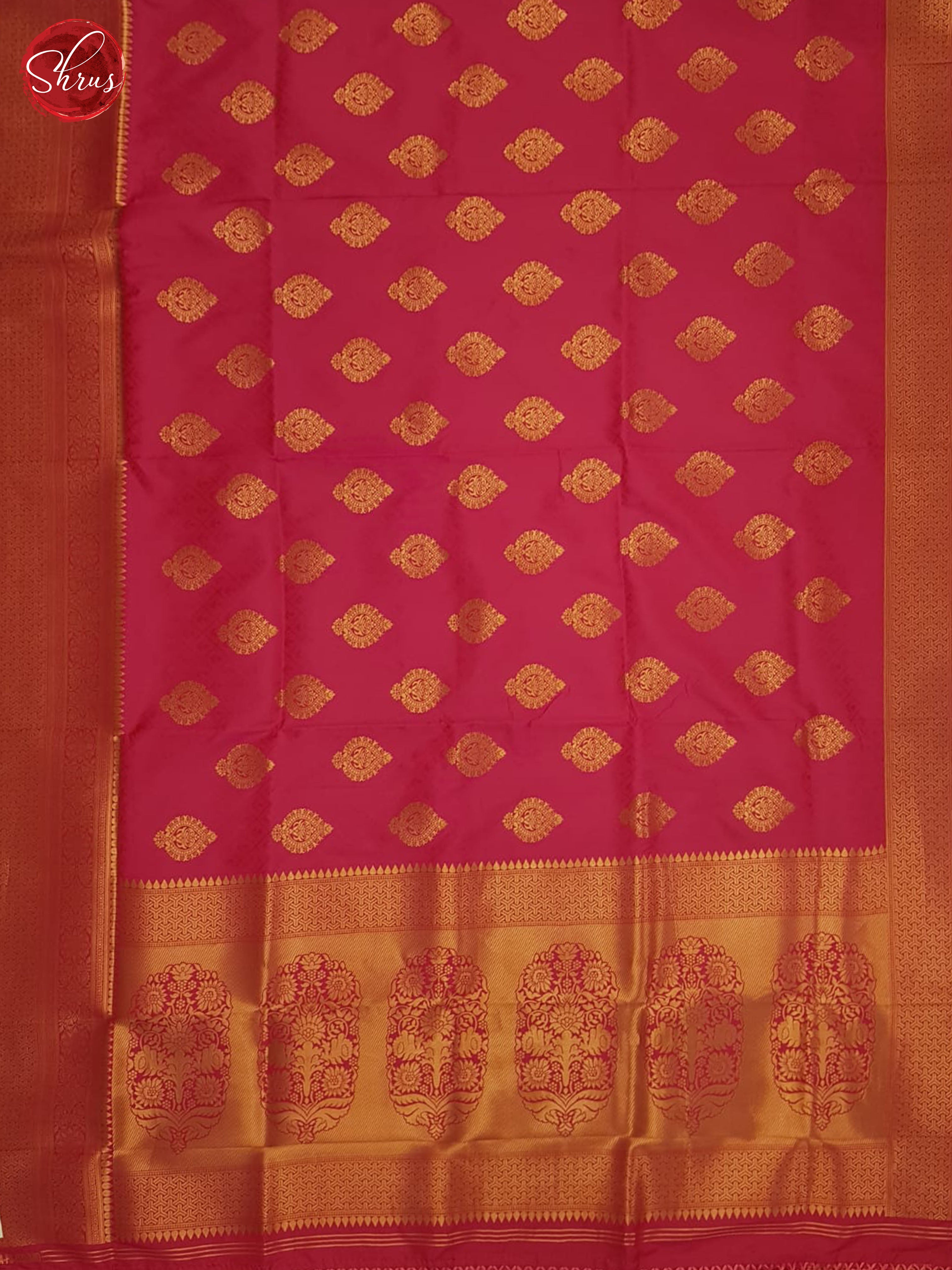 Pink(single tone)- Semi kanchipuram Saree - Shop on ShrusEternity.com