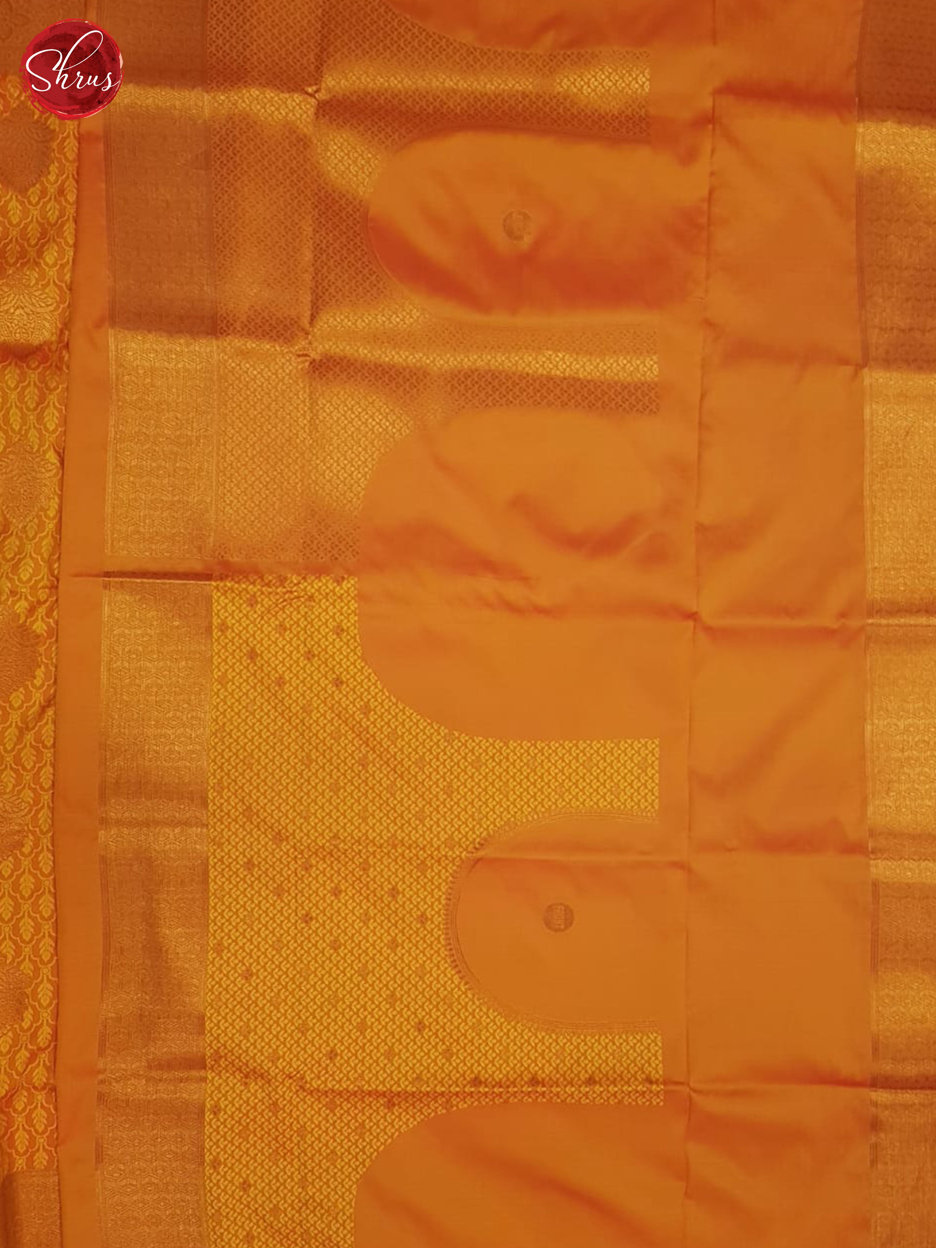 Orange(single tone)-Semi kanchipuram Saree - Shop on ShrusEternity.com