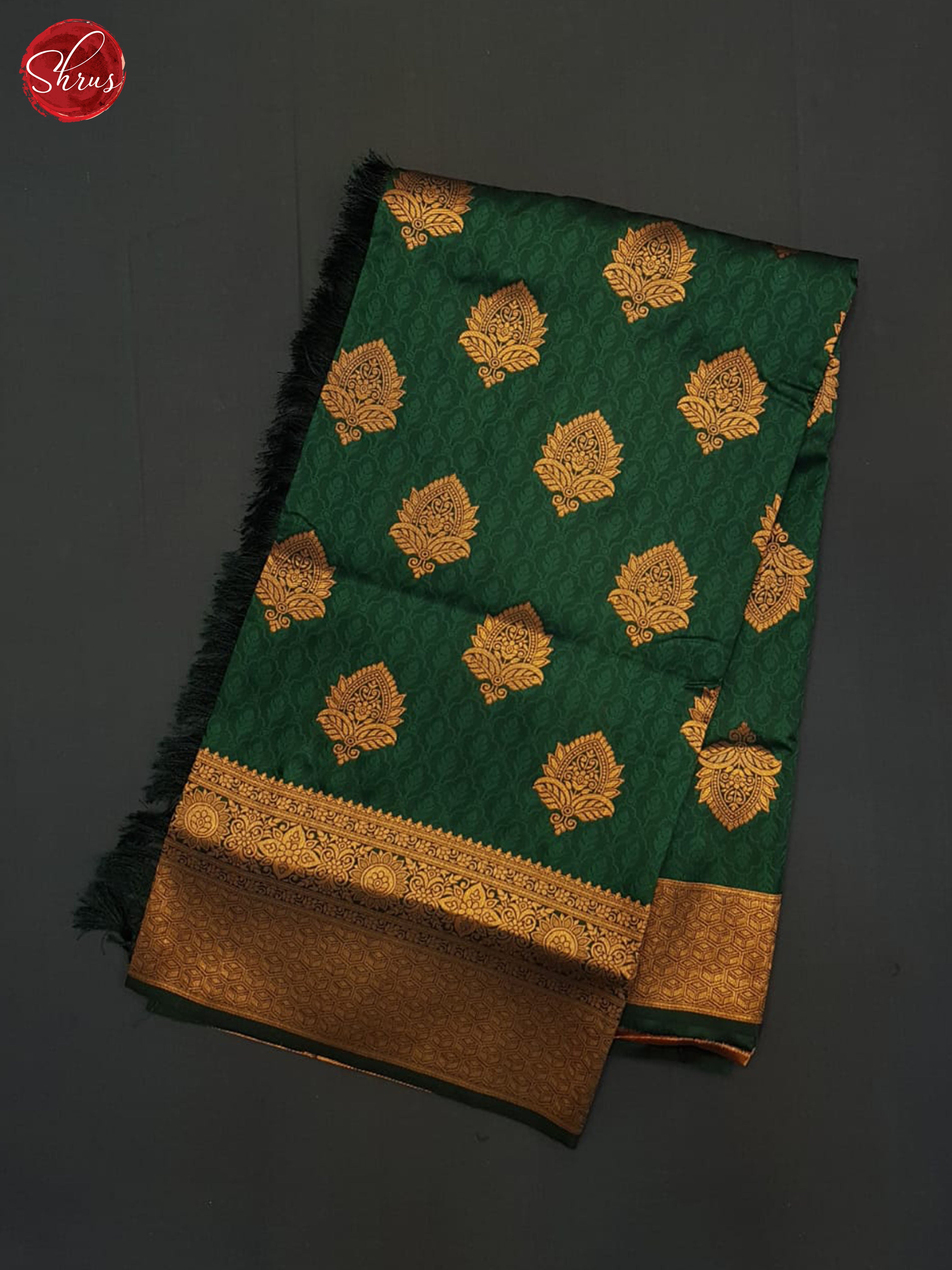 Green(single tone)- Semi kanchipuram saree - Shop on ShrusEternity.com