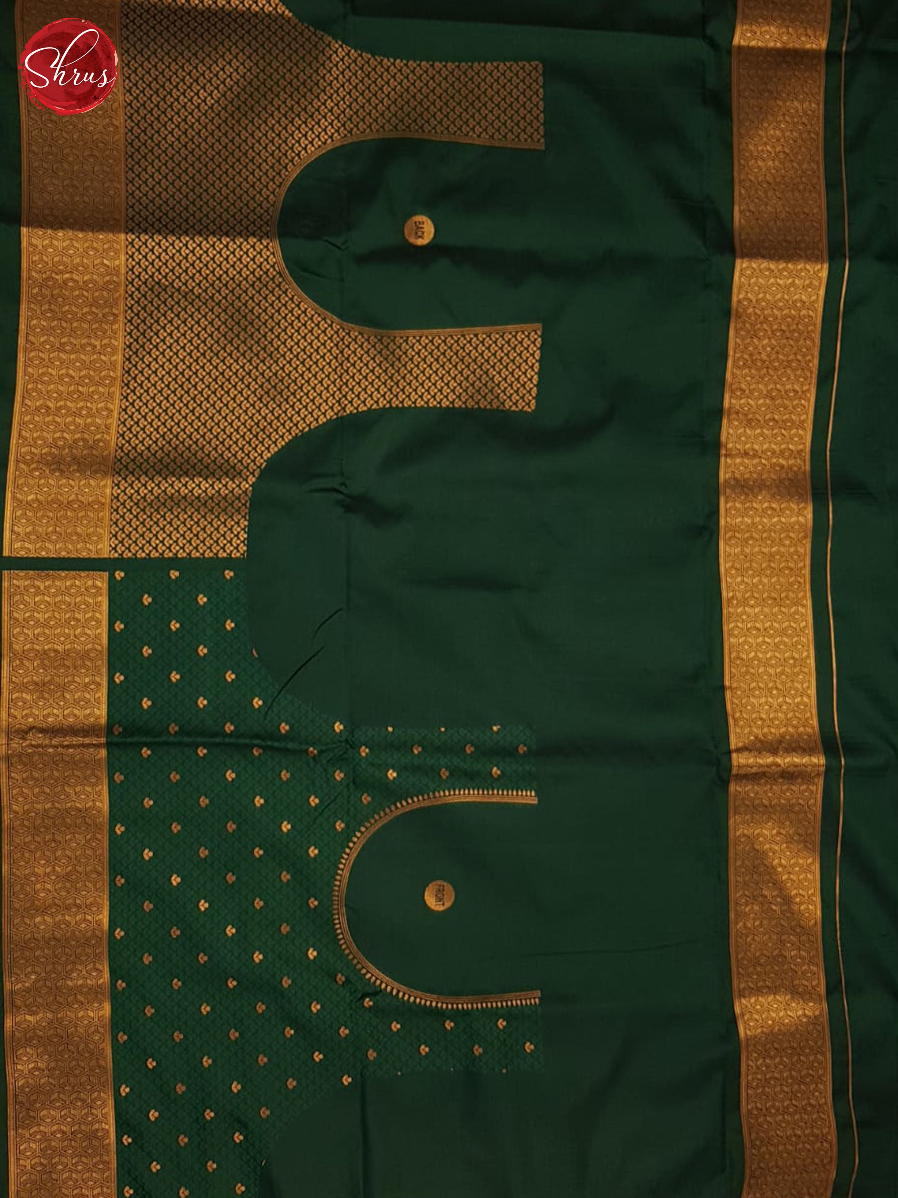 Green(single tone)- Semi kanchipuram saree - Shop on ShrusEternity.com
