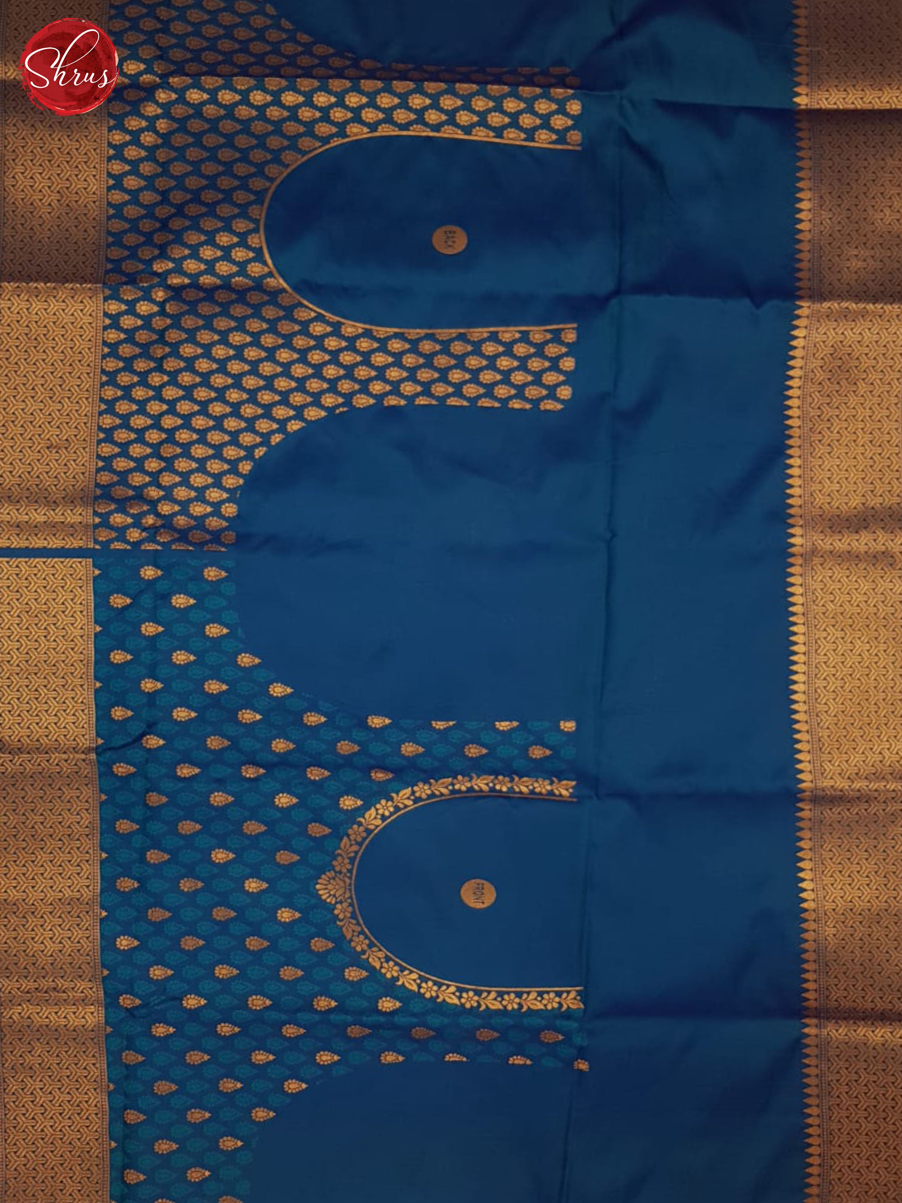 Blue(single tone)-Semi kanchipuram saree - Shop on ShrusEternity.com