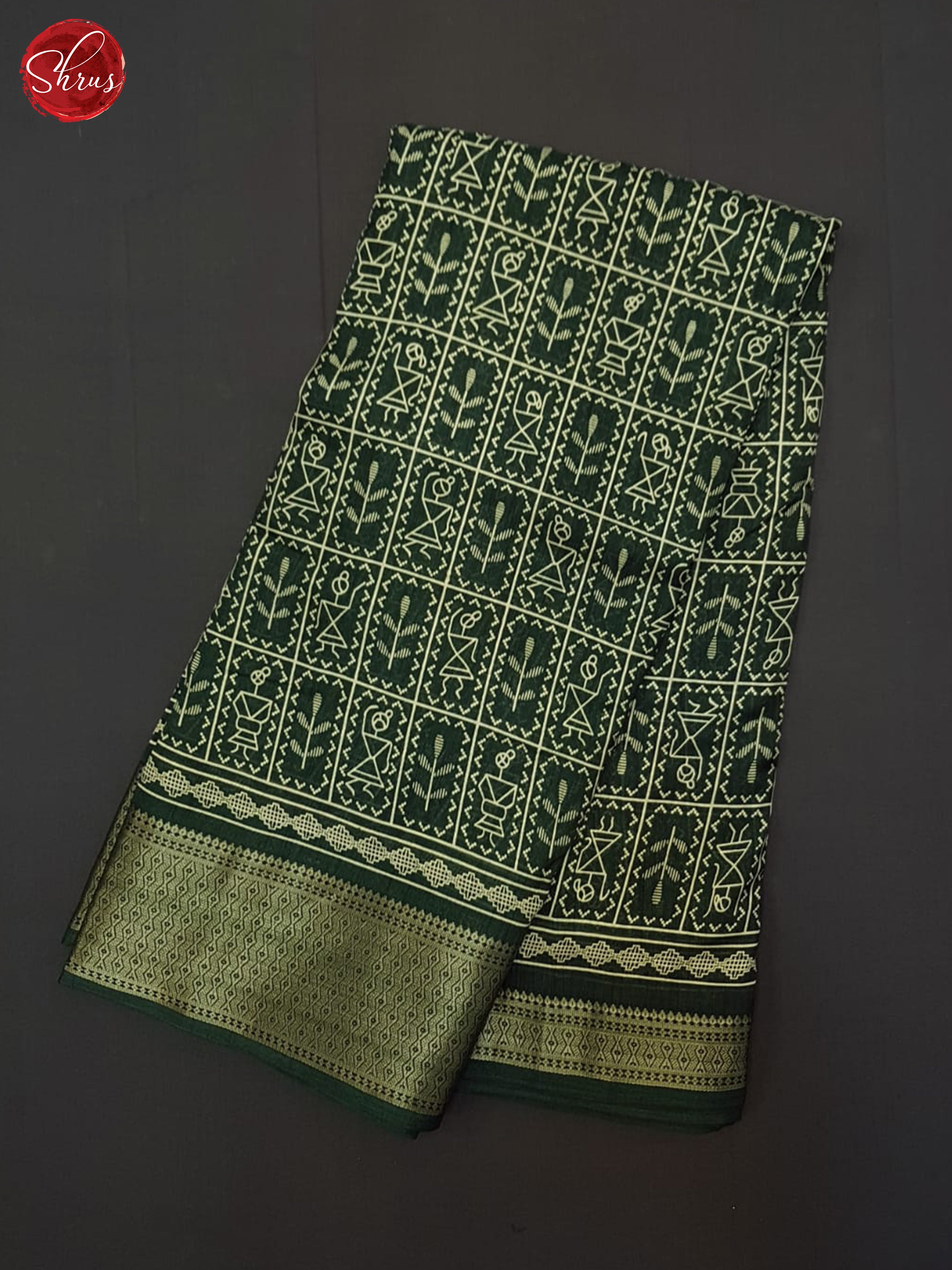 Green(Single tone)- Semi Crepe Saree - Shop on ShrusEternity.com