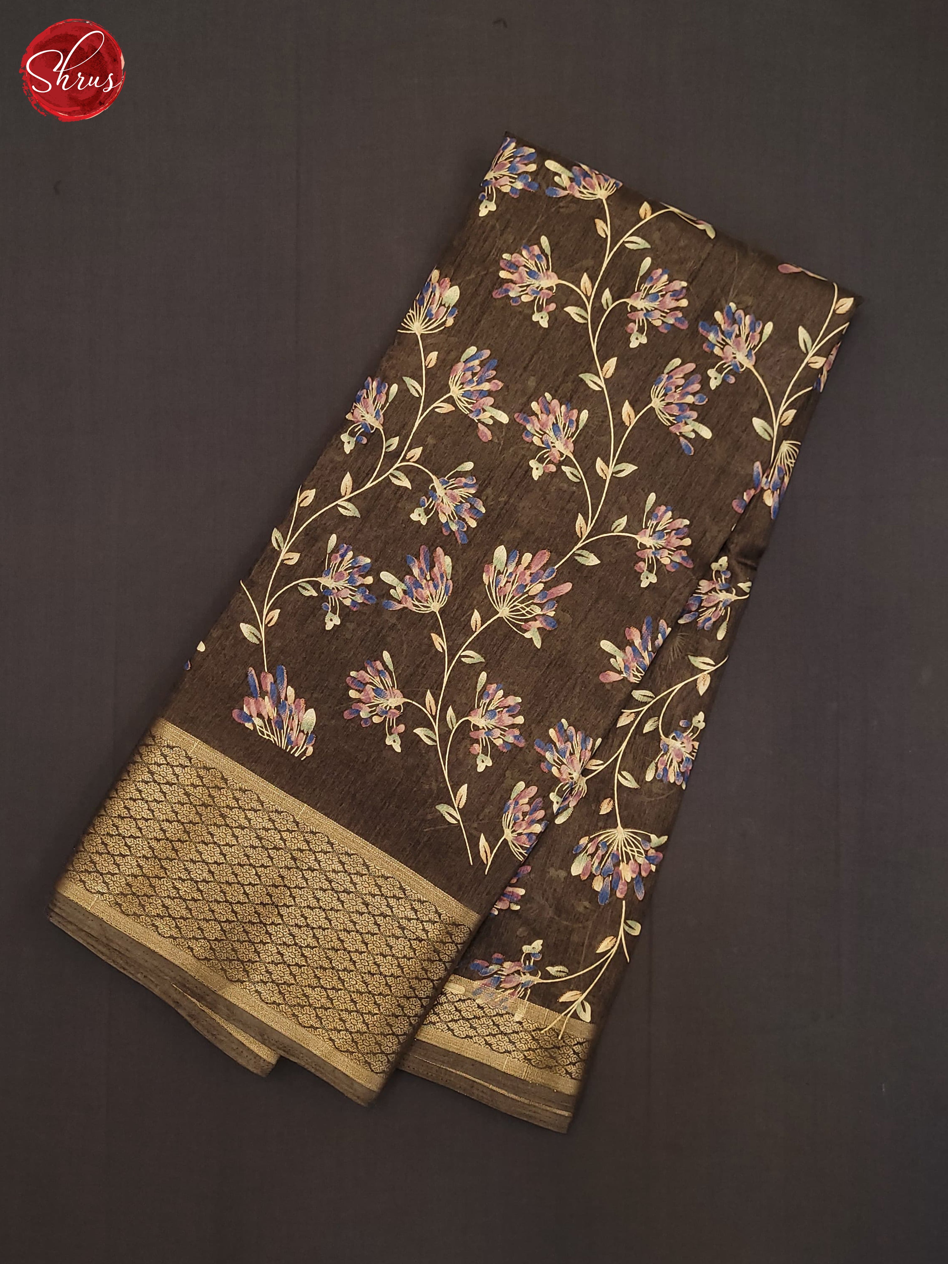 Brown(Single Tone) - Semi Crepe Saree - Shop on ShrusEternity.com