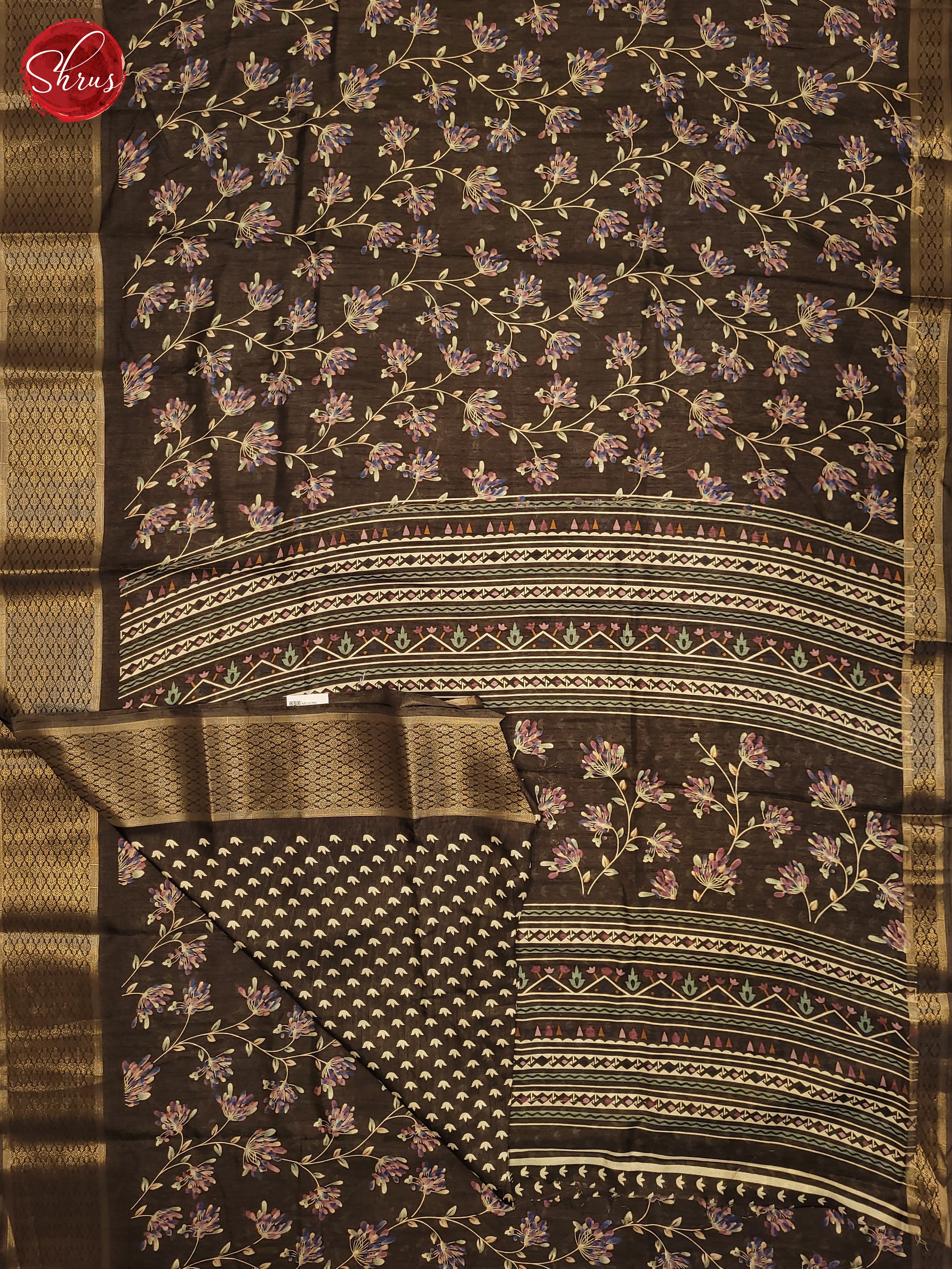 Brown(Single Tone) - Semi Crepe Saree - Shop on ShrusEternity.com