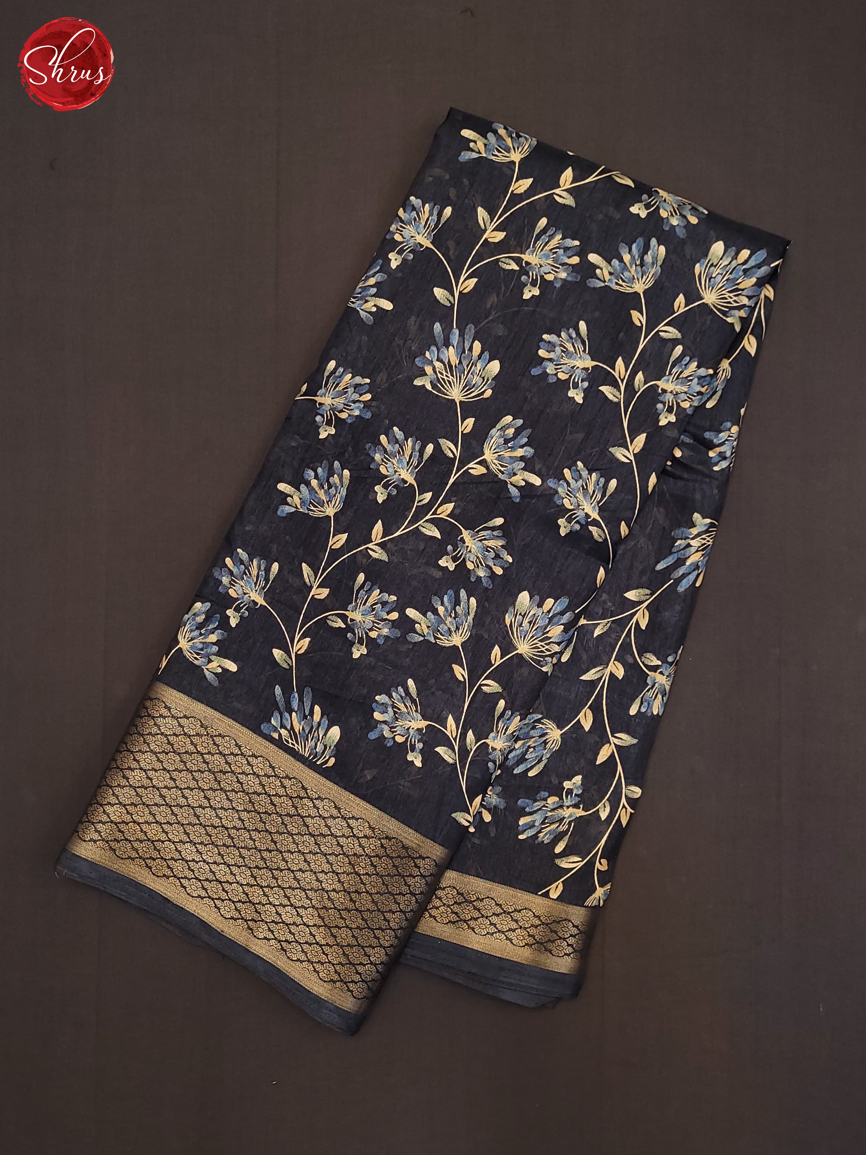 Navy Blue(Single tone)- Semi Crepe Saree - Shop on ShrusEternity.com