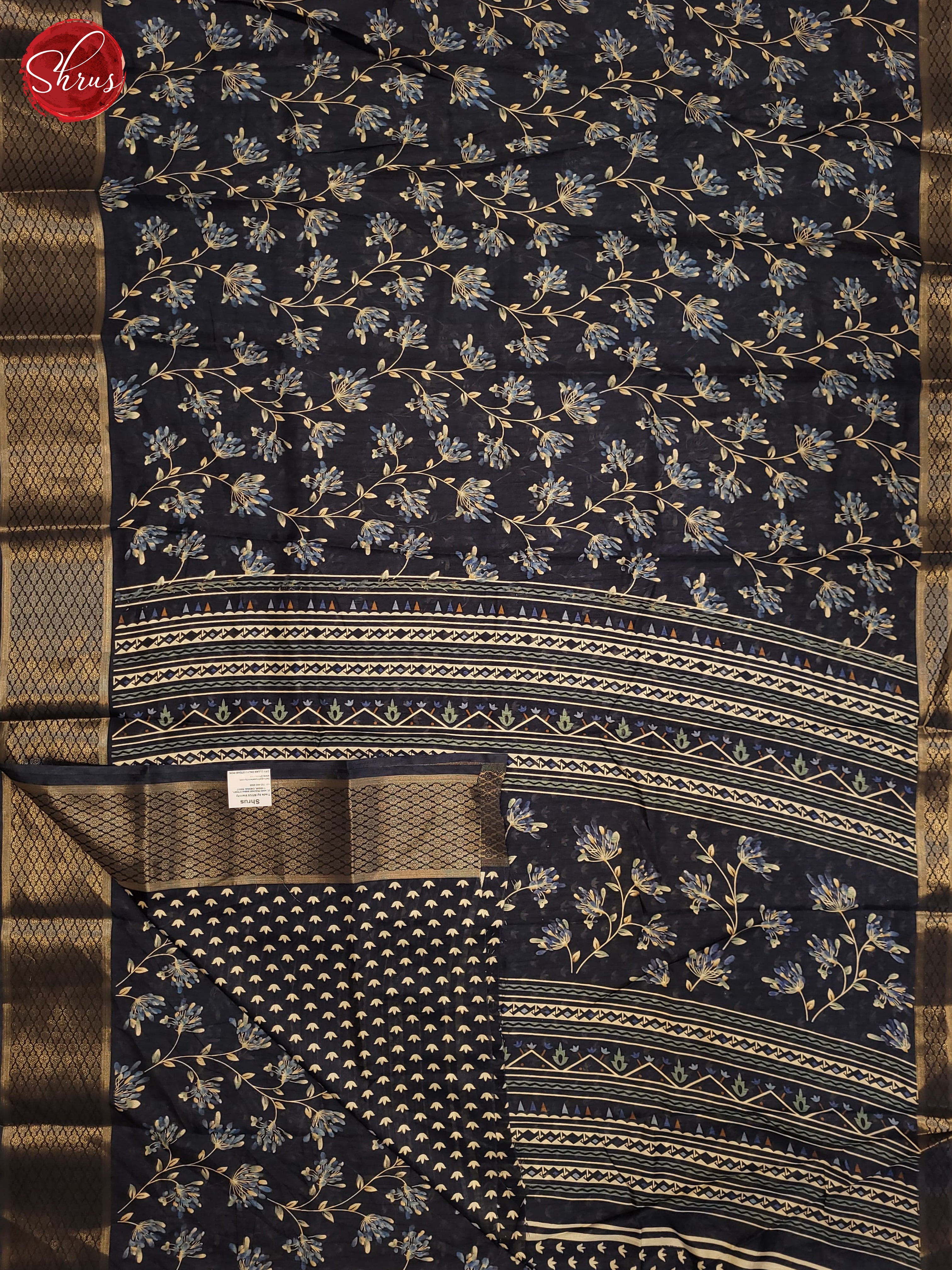 Navy Blue(Single tone)- Semi Crepe Saree - Shop on ShrusEternity.com