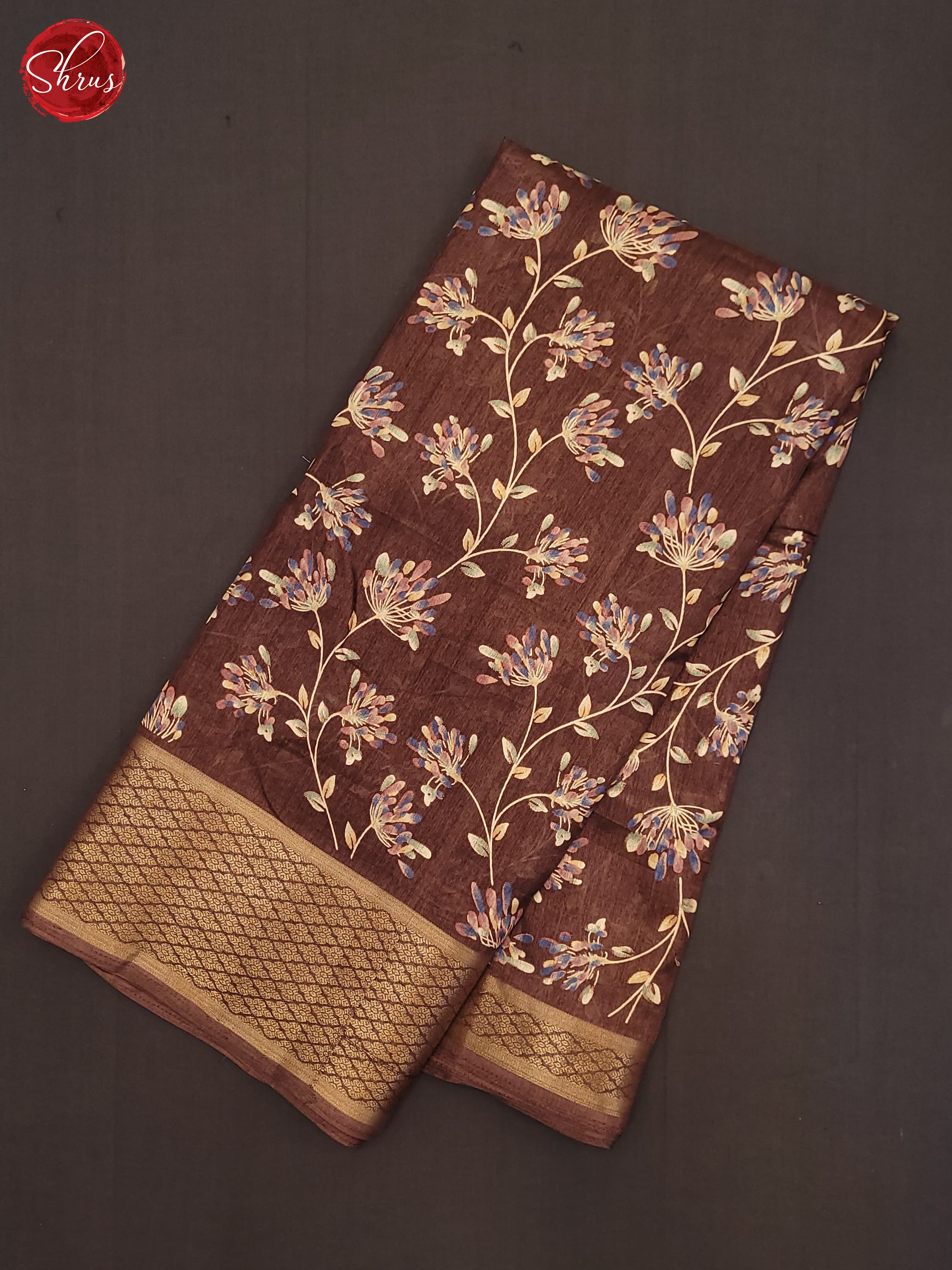 Brown(Single Tone)- Semi Crepe Saree - Shop on ShrusEternity.com