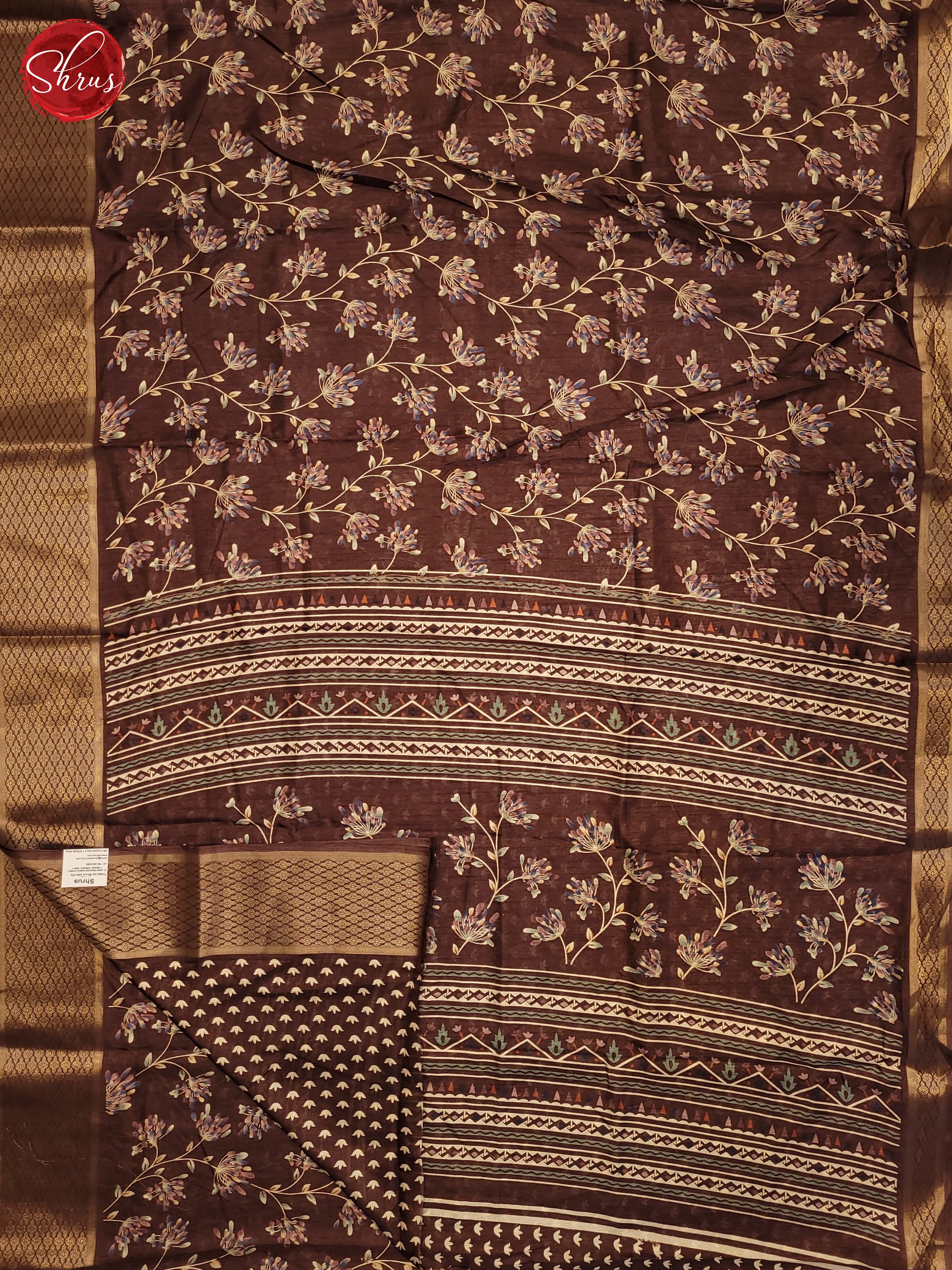 Brown(Single Tone)- Semi Crepe Saree - Shop on ShrusEternity.com